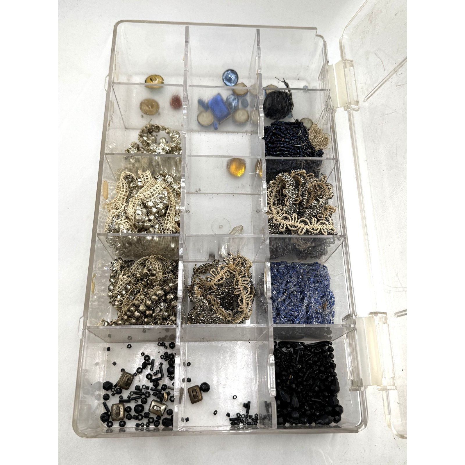 Vintage Lot Box of Jewelry Making Findings, Assorted Beads & Finding Size ONE SIZE - 3 Thumbnail