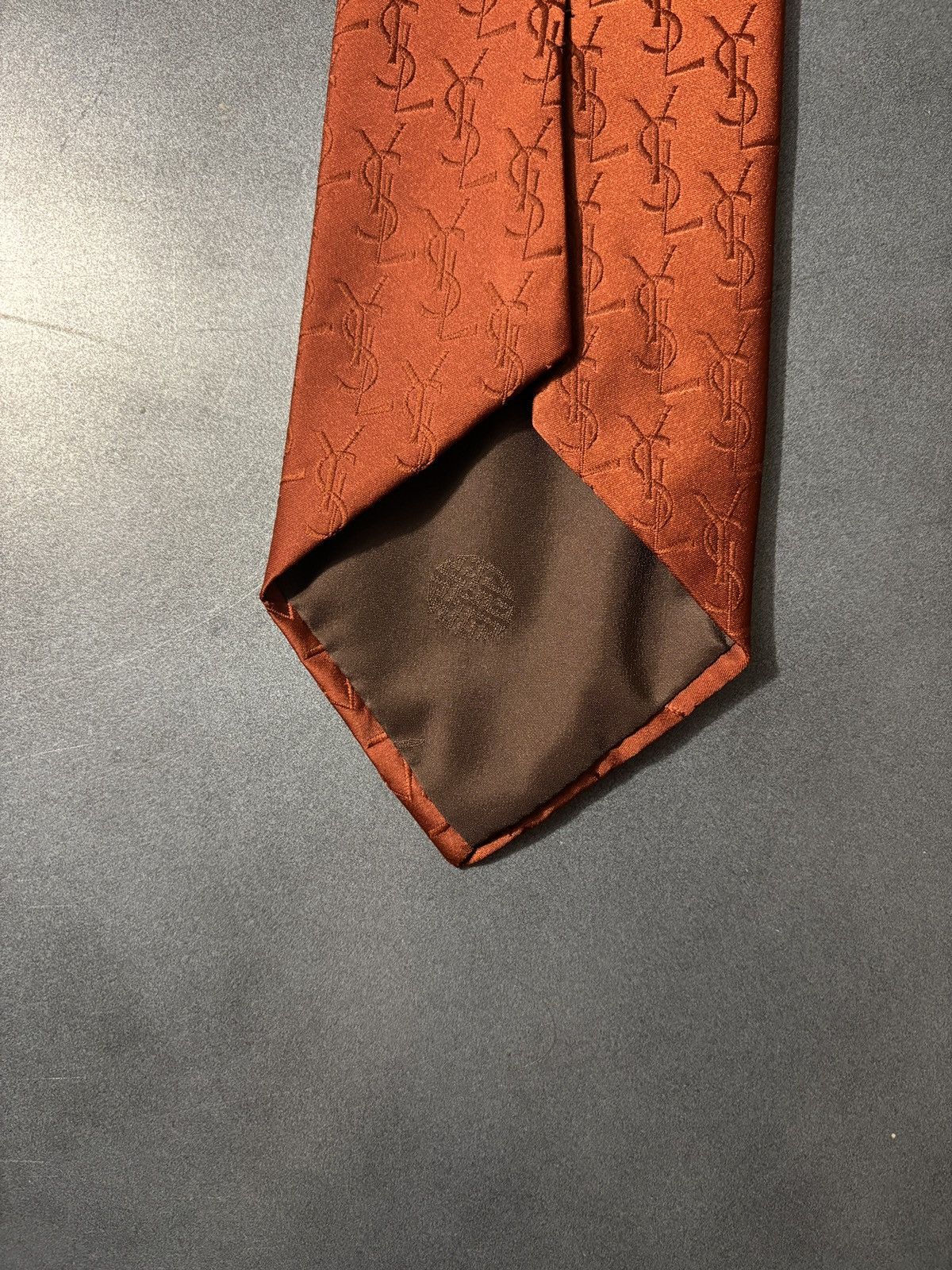 Yves Saint Laurent Vintage YSL Monogram Tie Necktie 1970s Yves Saint Laurent Size ONE SIZE - 7 Thumbnail