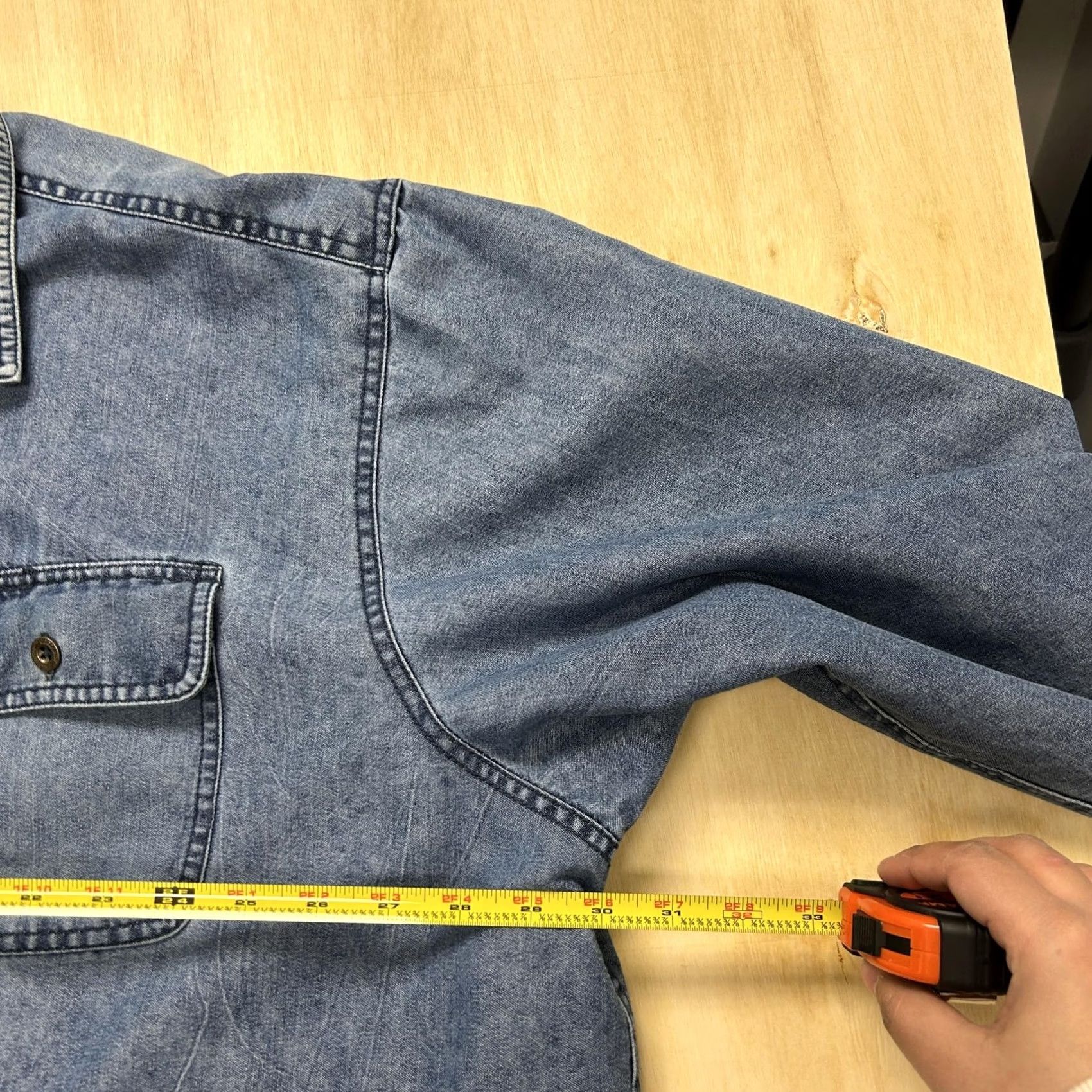 Denime Schmitt Denim Shirt Mens XXXL Long Sleeve Button Up Workwear Flannel Lined Winter Blue Size US XXL / EU 58 / 5 - 6 Thumbnail