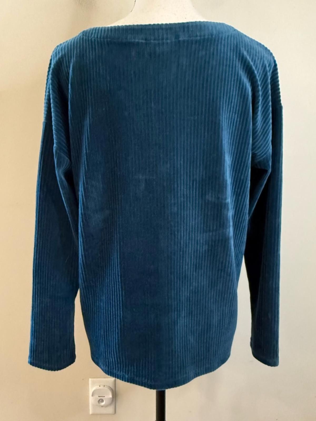 Other J. Jill teal plush ribbed V neck sweatshirt sweater SZ SM Size S / US 4 / IT 40 - 4 Thumbnail