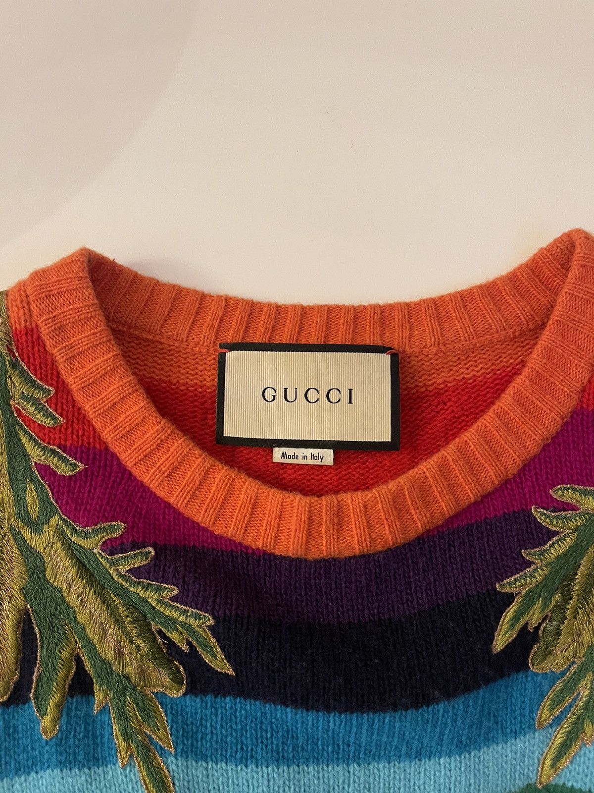 Gucci Gucci Angry Cat Rainbow Pullover Size US L / EU 52-54 / 3 - 5 Thumbnail