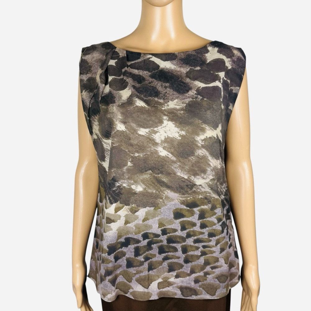 Alice + Olivia ALICE + OLIVIA Silk Sleeveless Blouse Camo Print Size S Size S / US 4 / IT 40 - 1 Thumbnail