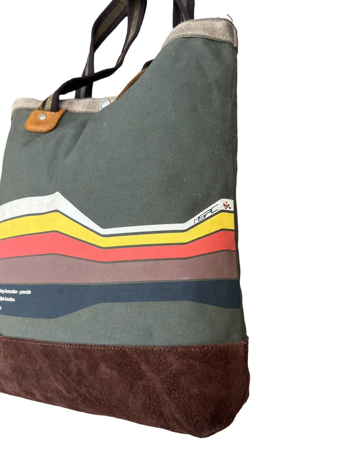 MasterPiece VTG Masterpiece Japan Fade Stains Canvas Leather Tote Bag Size ONE SIZE - 7 Thumbnail