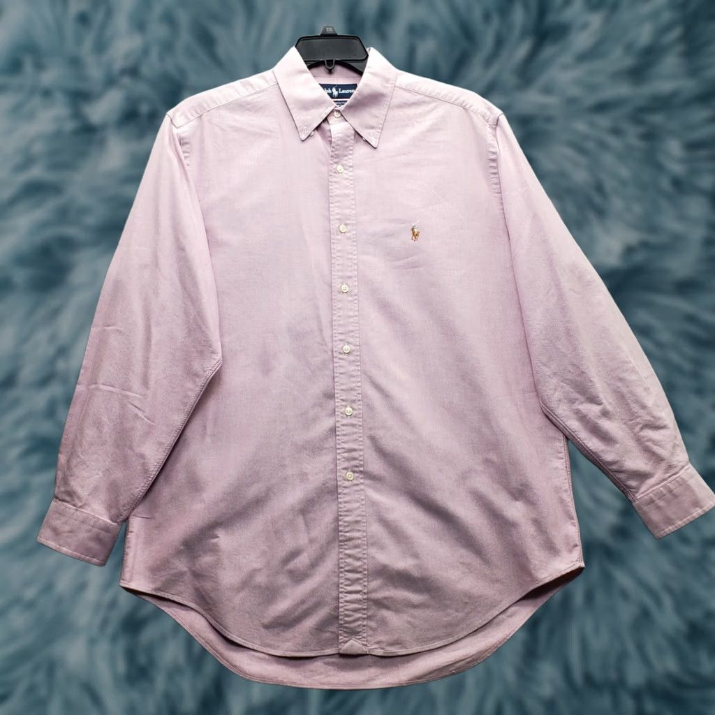 Ralph Lauren Ralph Lauren Dress Shirt Mens 16 Pink Yarmouth Long Sleeve Pony Logo Button-Down Shirt Mens Size 16 Pink Solid 100% Cotton Casual Holiday Size 42R - 1 Thumbnail