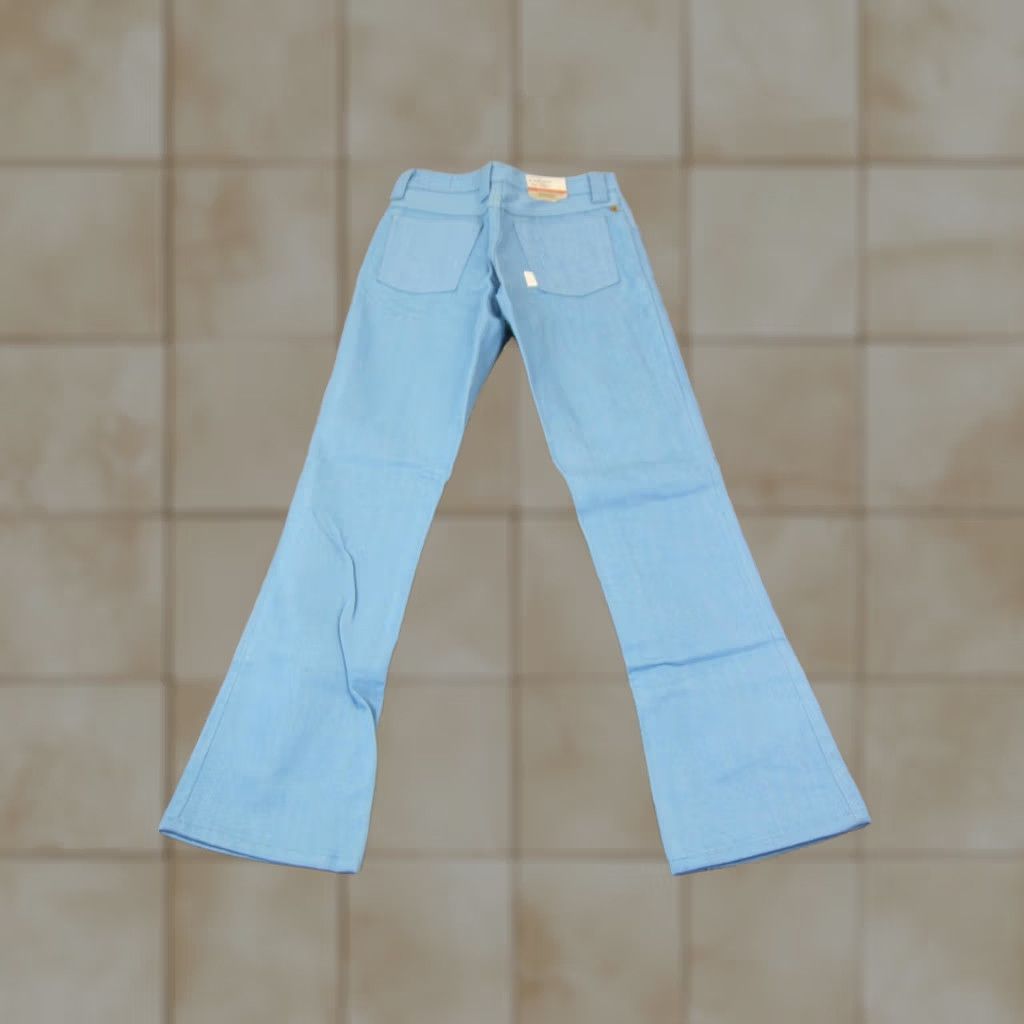 Farah VINTAGE Farah Pants Teens 16 W28 L29 Blue Flared Deadstock 70s NOS Disco Size 38" / US 16 / IT 52 - 1 Thumbnail