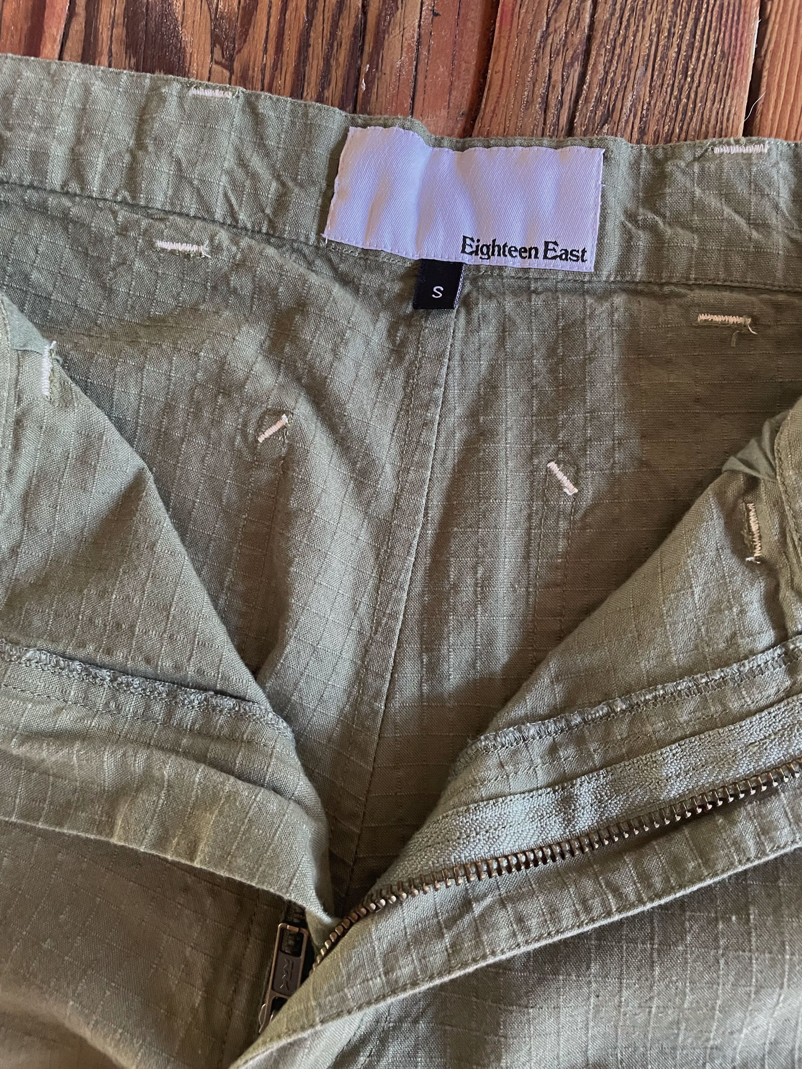 18 East Olive Embroidered Ripstop Double Knee Work Pants Size US 30 / EU 46 - 6 Thumbnail