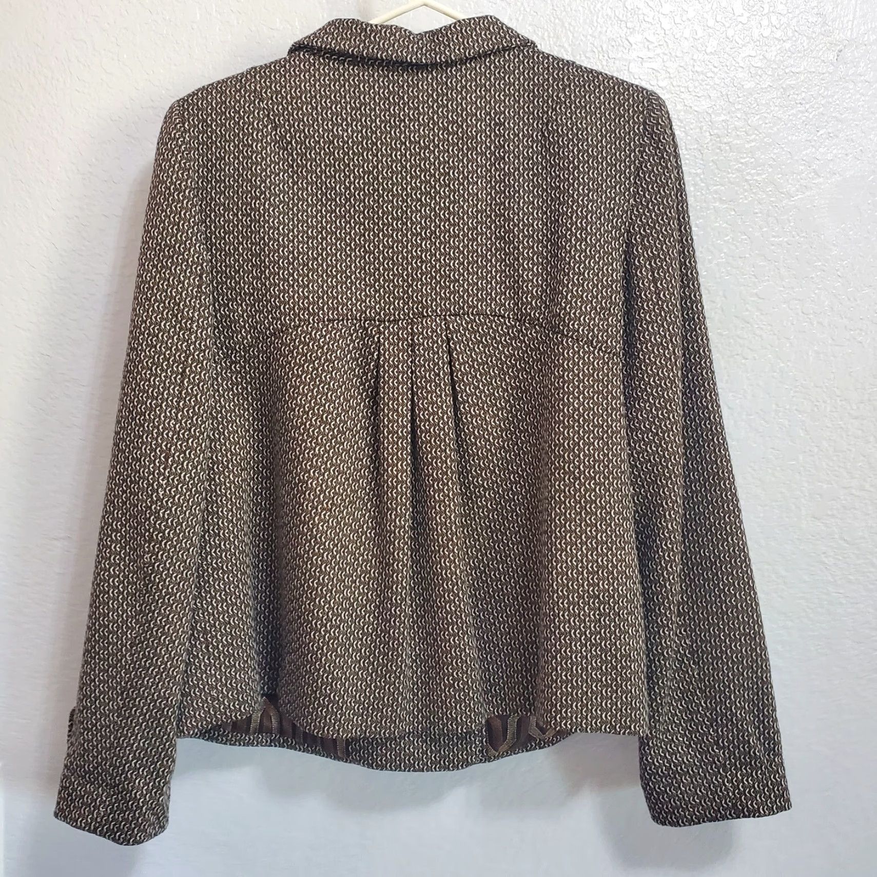 Vintage VINTAGE Classiques Entier Jacket Women L Brown Black Wool Blend Lined Blazer Career Size L / US 10 / IT 46 - 2 Thumbnail