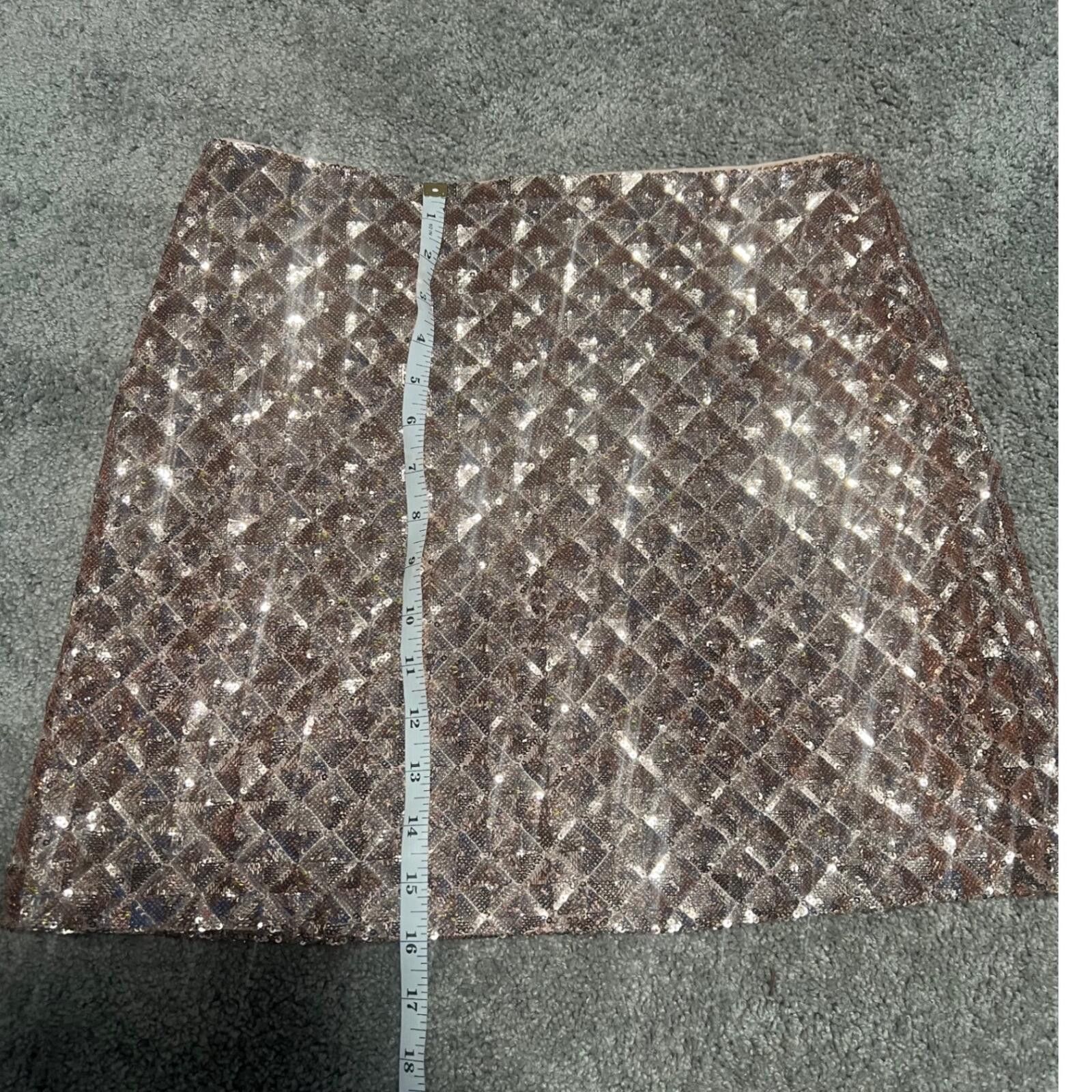 Other She + Sky Rose Gold Sequin Diamond Mini Geometric L Large Size 36" / US 14 / IT 50 - 1 Thumbnail
