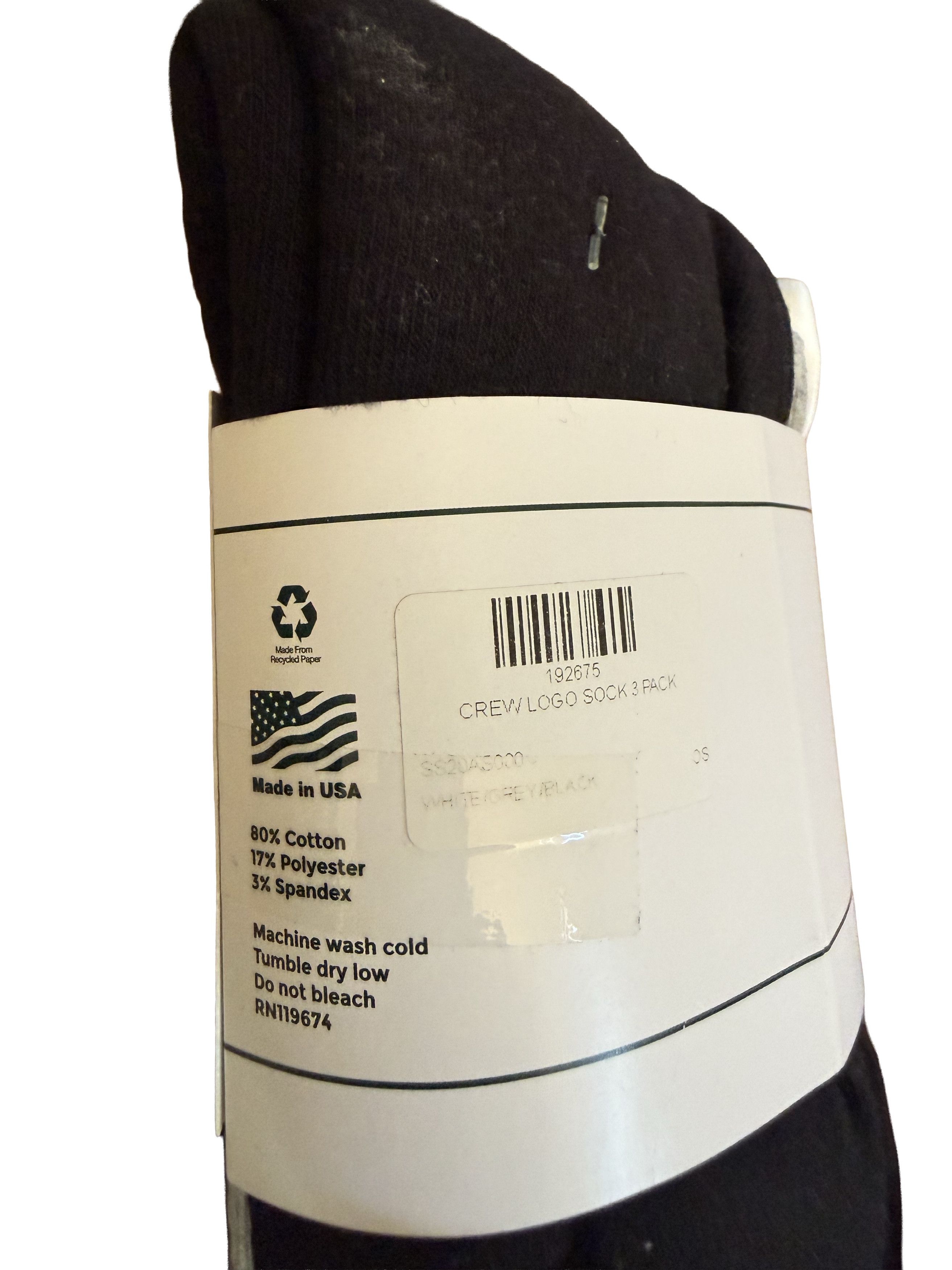 Aime Leon Dore crew logo sock 3 pack (grey, black, white long) Size ONE SIZE - 2 Thumbnail