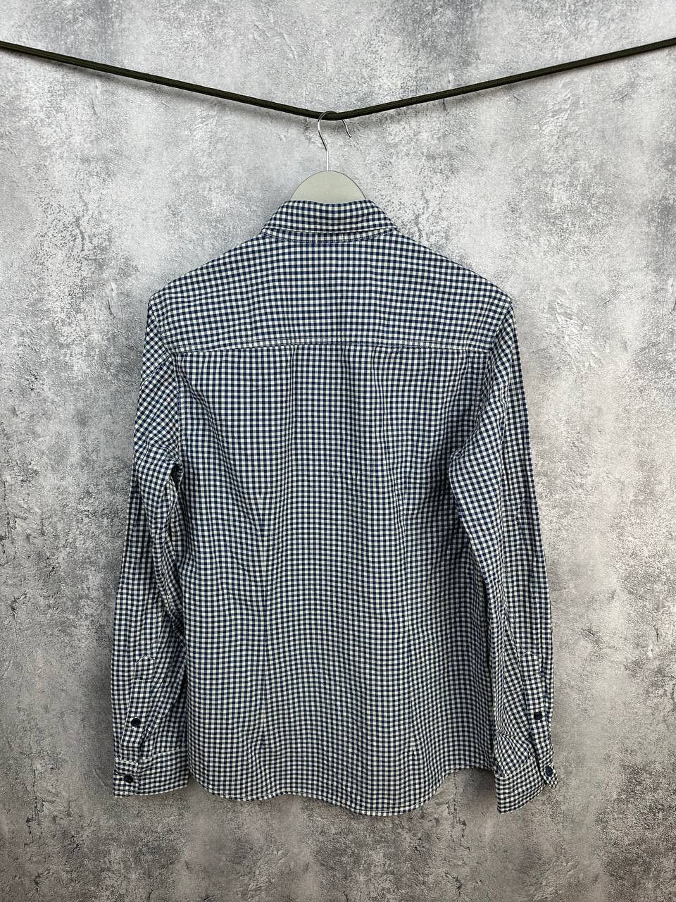 Armani Armani Jeans Micro Check Button Up Shirt Blue/White Pockets Size US M / EU 48-50 / 2 - 2 Thumbnail
