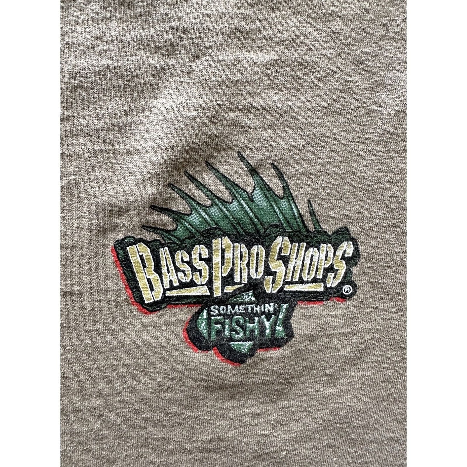 Bass Pro Shops VINTAGE Bass Pro Shops Bustin Bass Shirt Mens XL Cotton Blend Graphic Tee 90s Fishing Outdoor Art Brown Size US XL / EU 56 / 4 - 4 Thumbnail