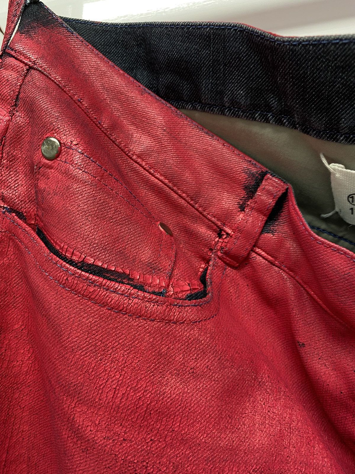 Maison Margiela Maison Martin Margiela Pink Painted Straight-Leg Jeans Size US 34 / EU 50 - 7 Thumbnail