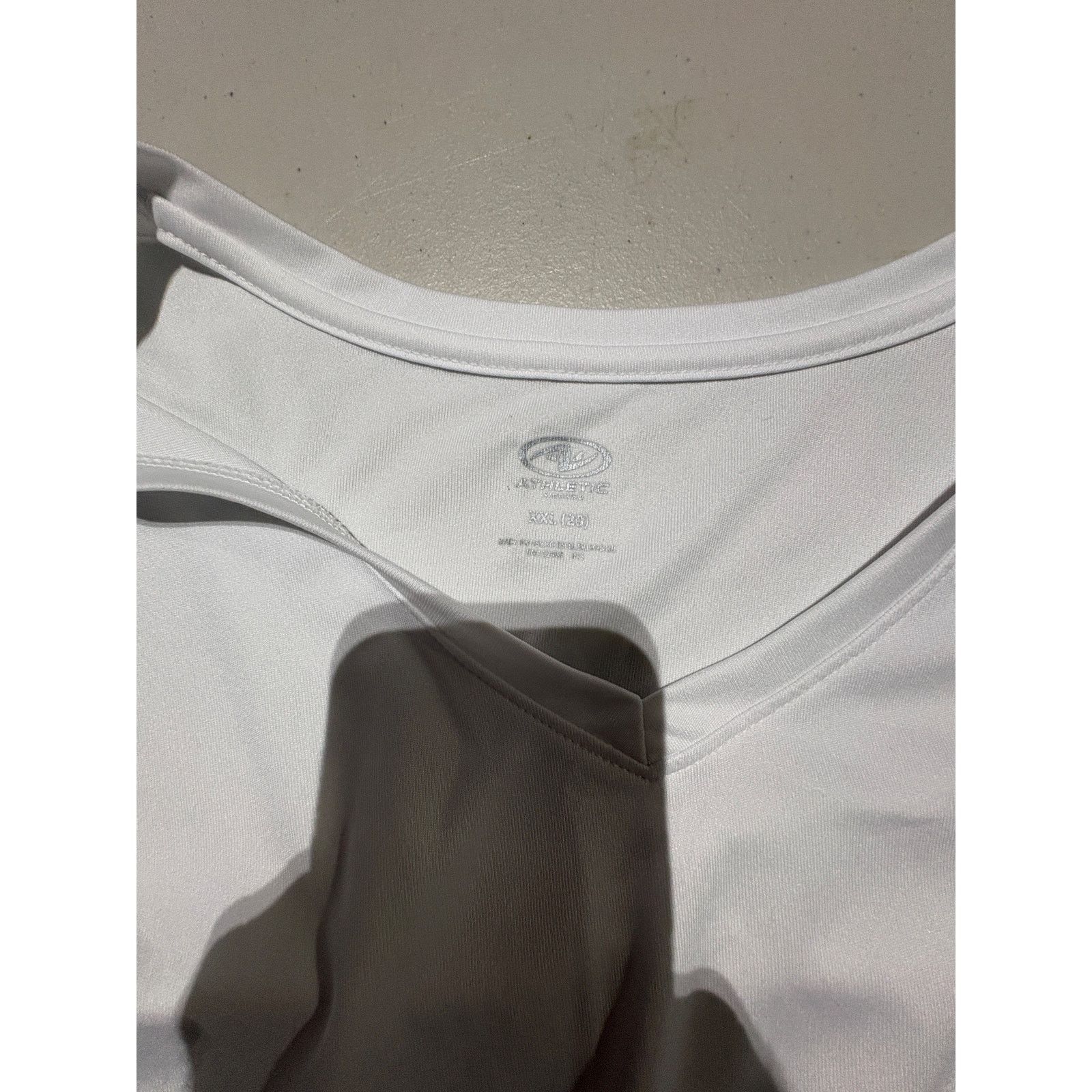 Athletic Works Athletic Works Women’s XXL 20 White V-Neck Athletic T-Shirt Size XXL / US 16-18 / IT 52-54 - 3 Thumbnail