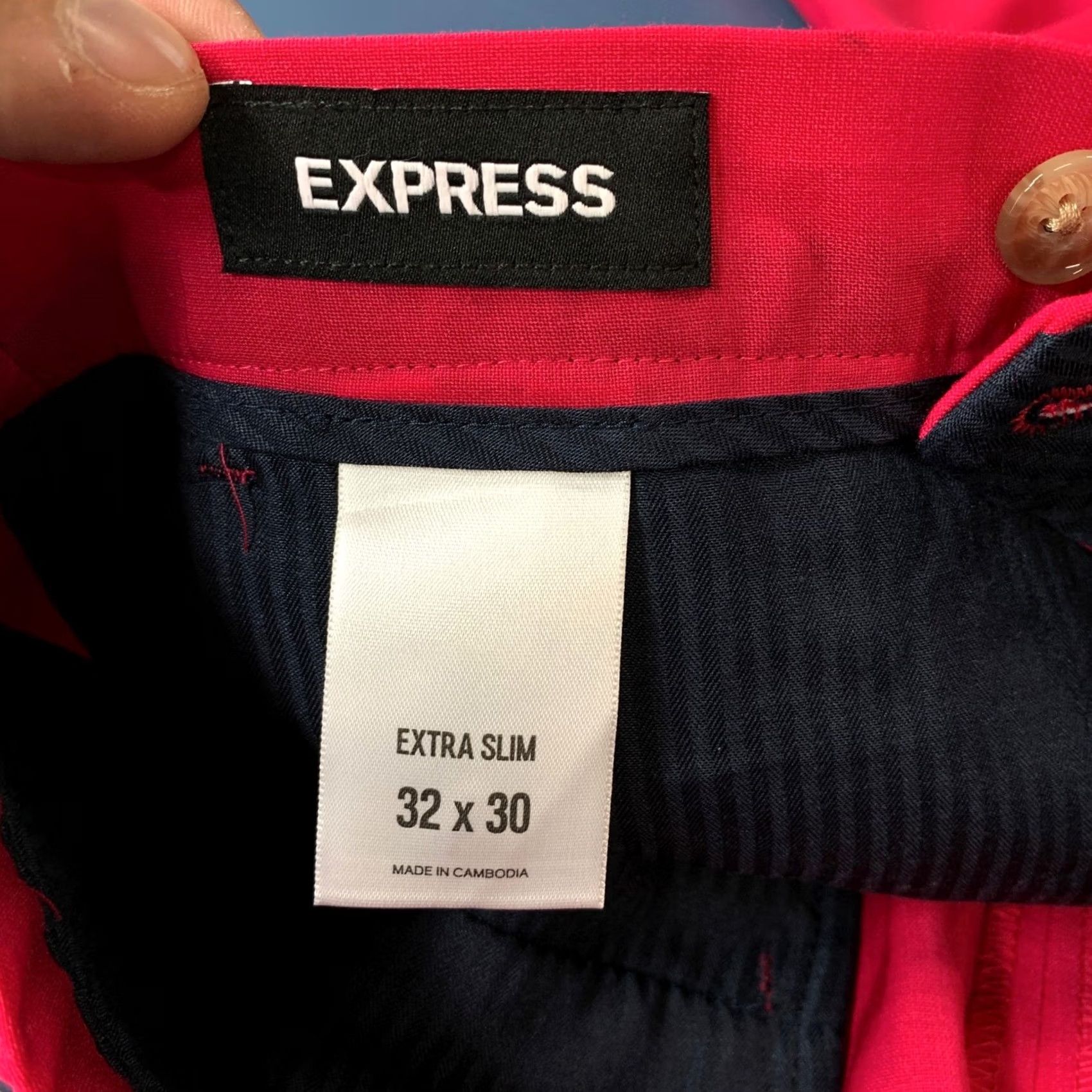 Express Express Pink Extra Slim Wool Blend Dress Pants Womens 32x30 NWT Size 24" / US 00 / IT 34 - 2 Thumbnail