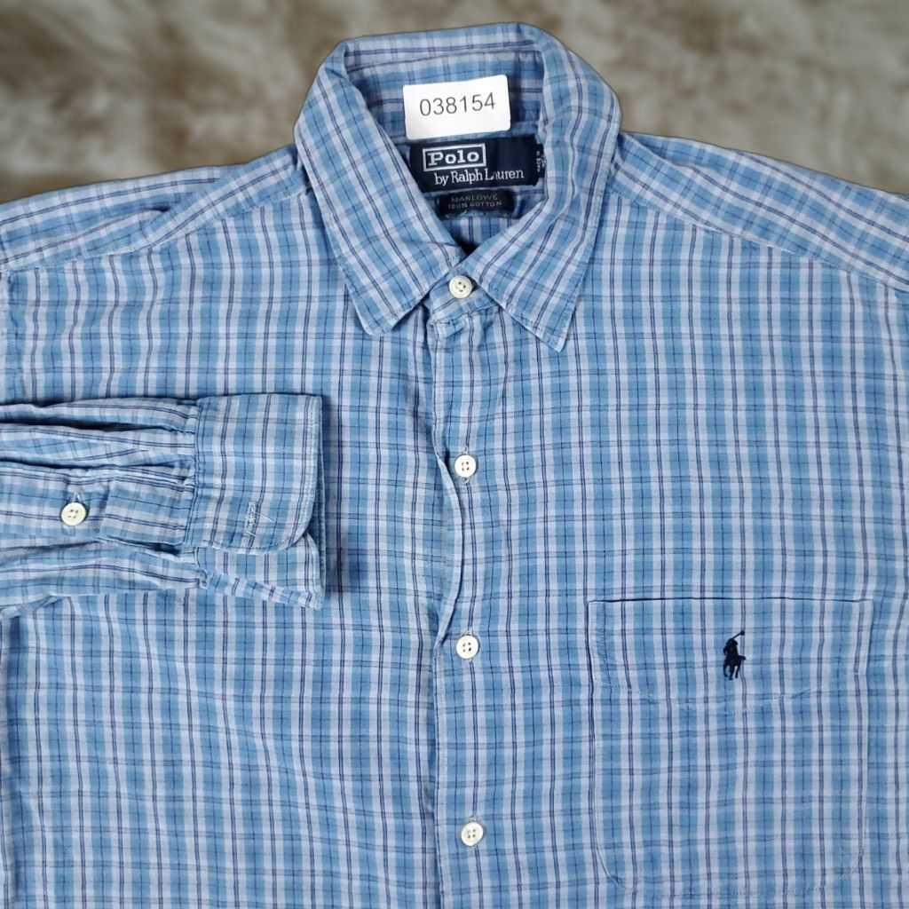 Ralph Lauren Ralph Lauren Shirt Mens Small Blue Plaid Casual Button Up Long Sleeve Size US S / EU 44-46 / 1 - 1 Thumbnail