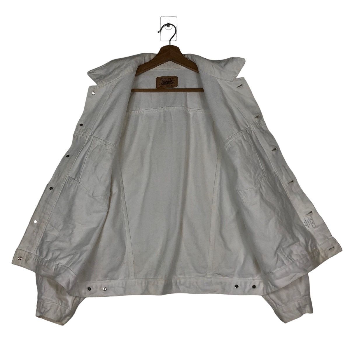 Levi's Vintage Trucker Denim Biker Jacket Levi’s White Rare Colour Size US L / EU 52-54 / 3 - 12 Thumbnail