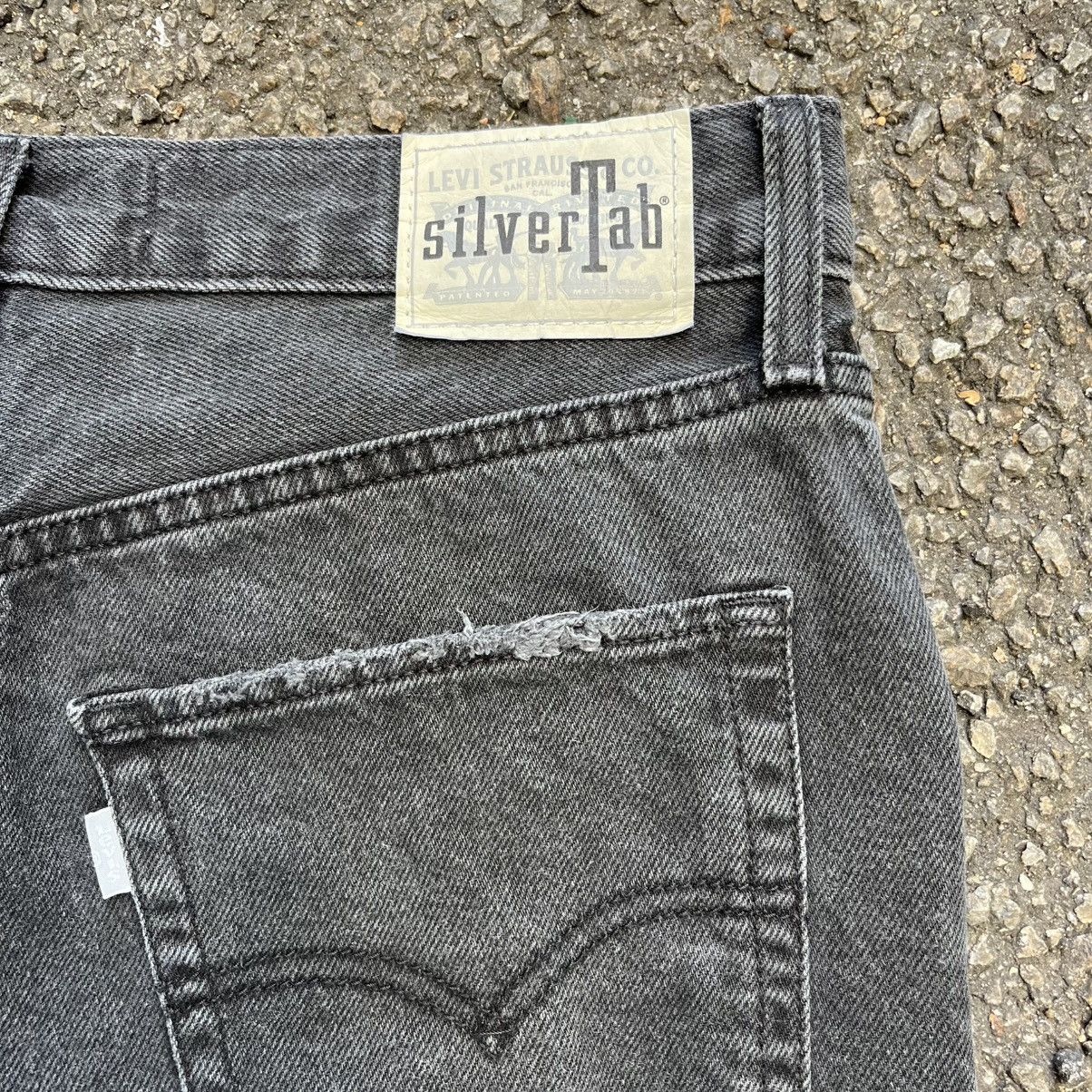 Levi's Levis Silvertab Baggy Distressed Jeans Faded Black Denim Size US 30 / EU 46 - 13 Thumbnail