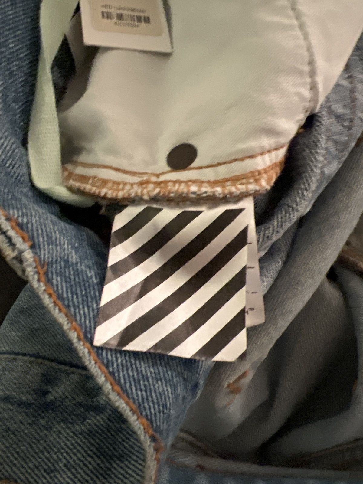 Off-White OFF-WHITE Two Tone Mod.Split Split Baggy 5 Pocket Jeans Blue Size 29" - 9 Thumbnail