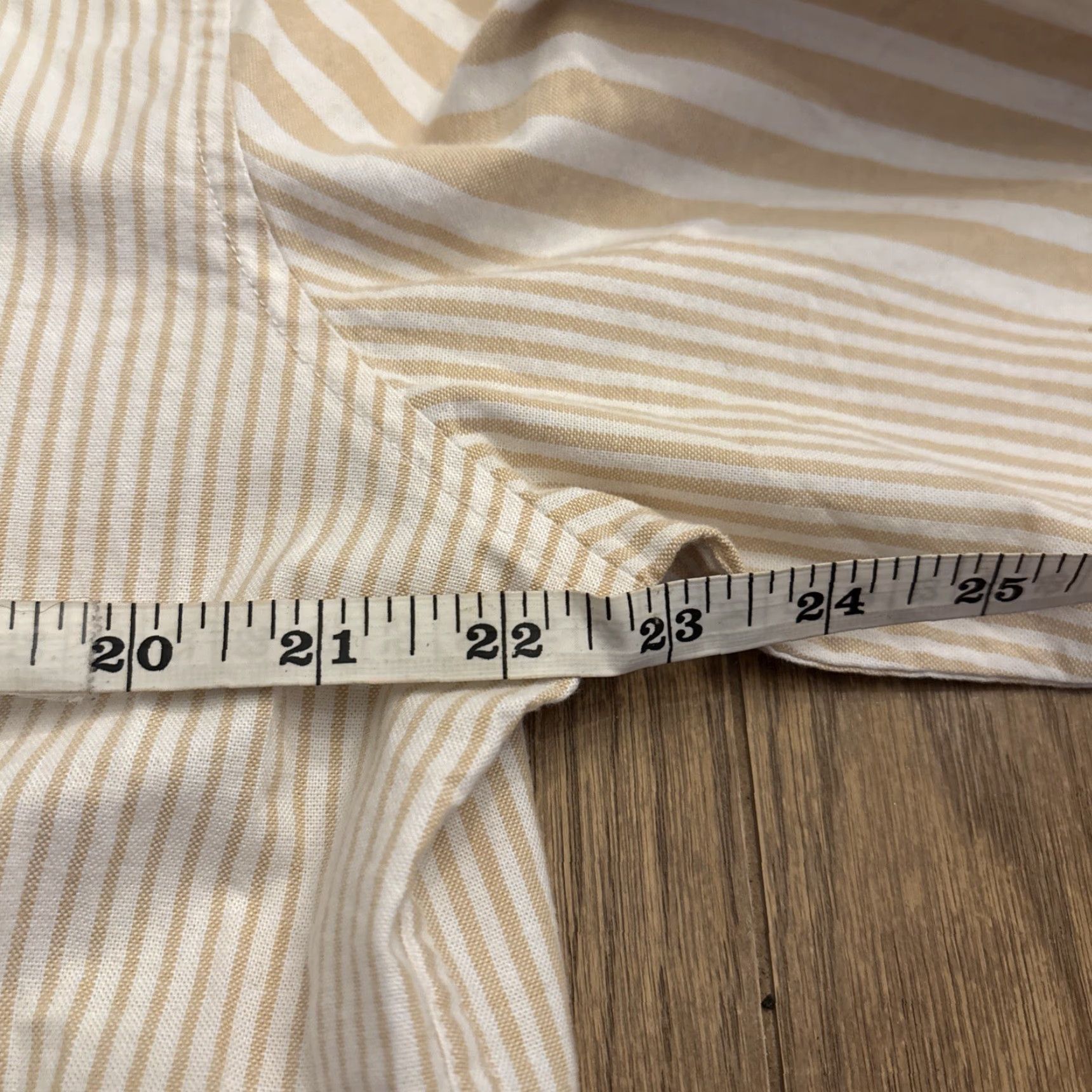 J.Crew J. Crew Broken In Oxford Slim Fit Tan White Stripe Button Down Shirt Men L Size US L / EU 52-54 / 3 - 5 Thumbnail
