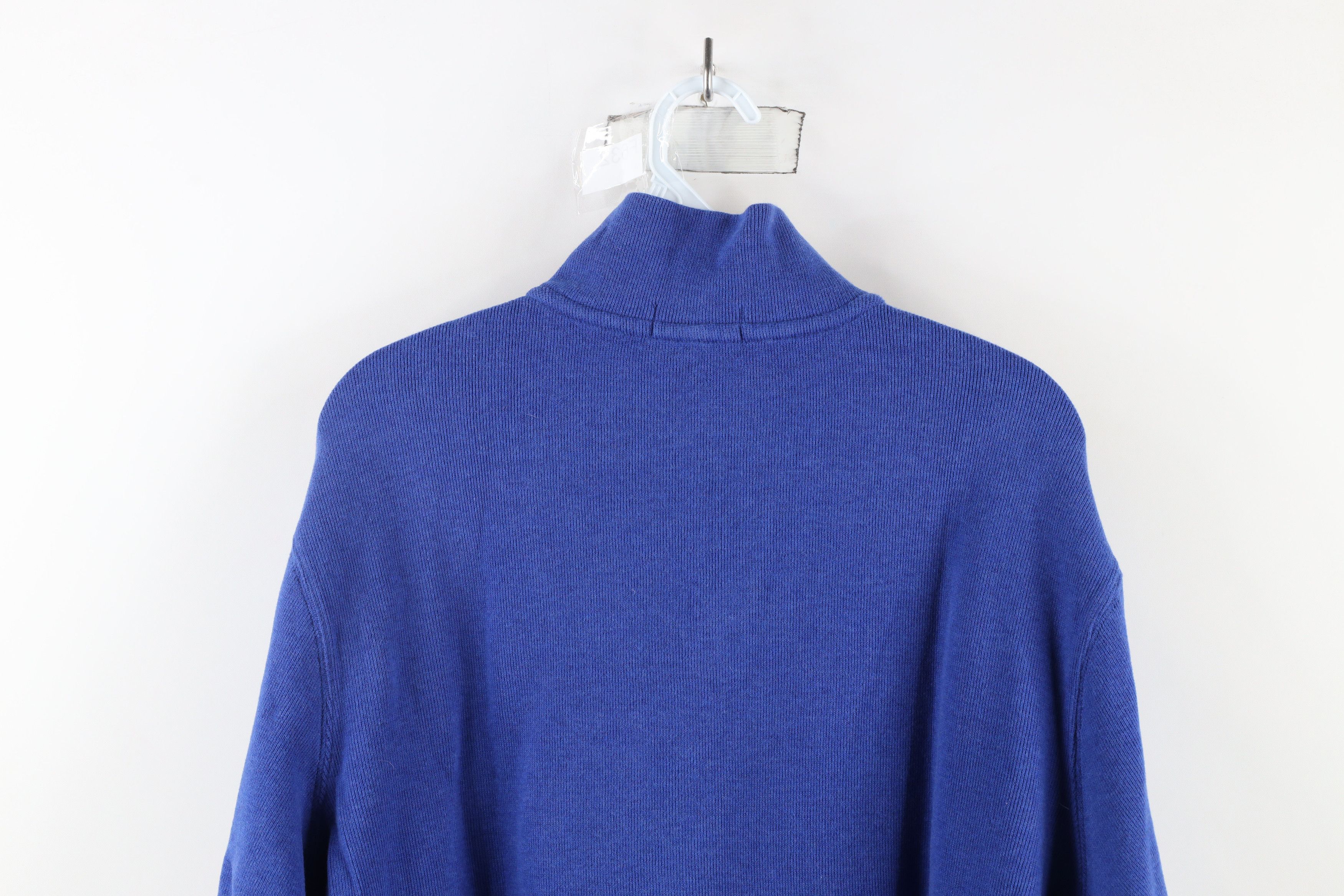 Ralph Lauren × Vintage Vintage 90s Ralph Lauren Cotton Ribbed Knit Half Zip Sweater Size US L / EU 52-54 / 3 - 9 Thumbnail