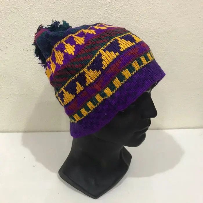 Vintage Rodeo Navajo Bobble Beanie Hat Size ONE SIZE - 2 Thumbnail