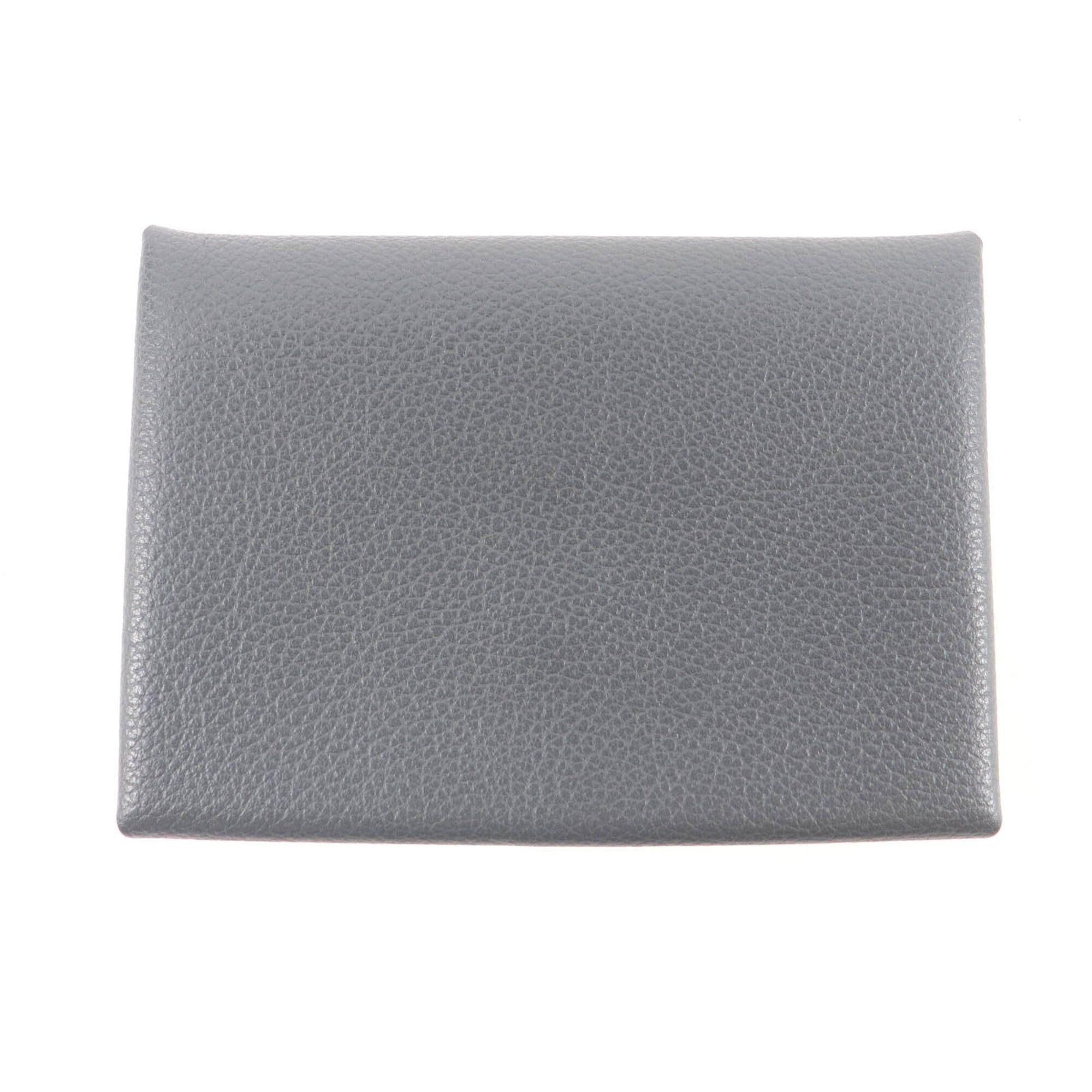 Hermes HERMES Calvi Duo Gris Misty Evercolor Silver Hardware Wallet/Coin Case with W Stamp, Box Included, Made in France, Women's Size ONE SIZE - 1 Thumbnail