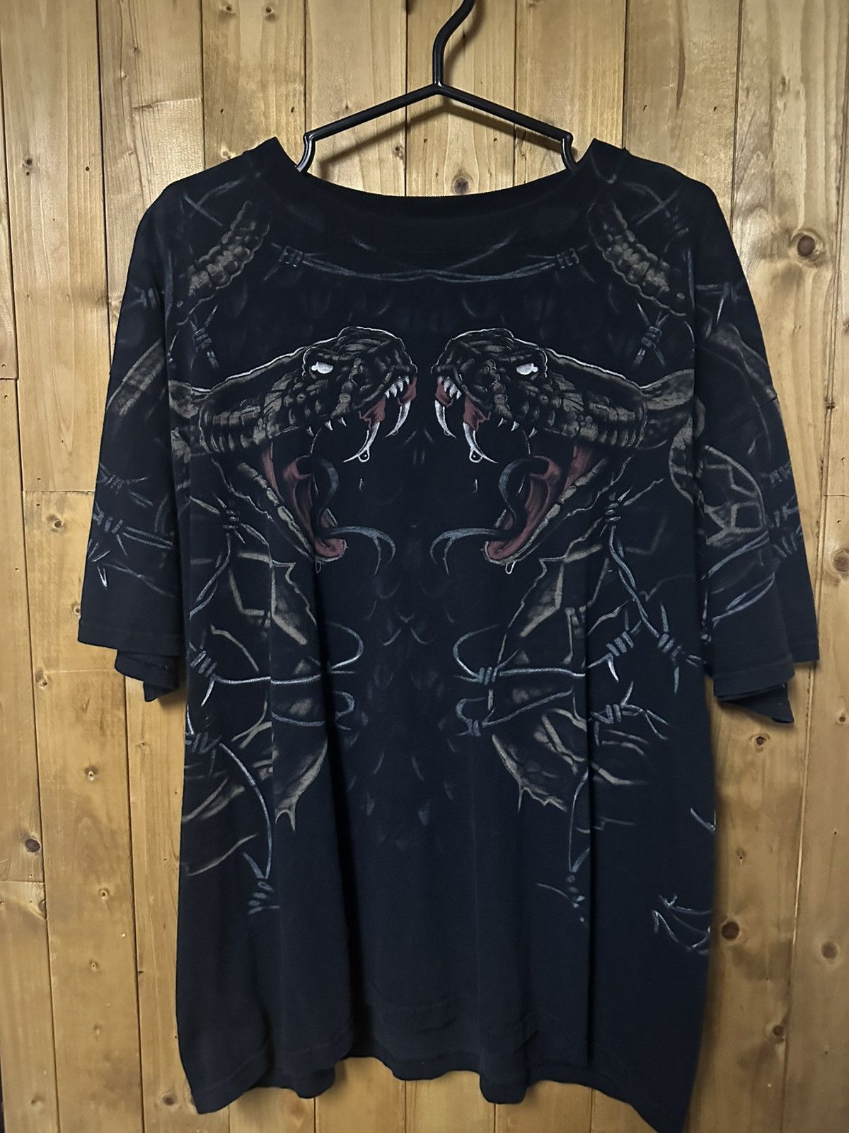 Vintage Liquid Blue Snakes Print
