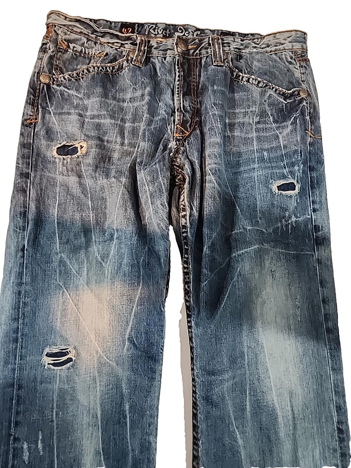 Other Rivet De Cru Big Baggy Jeans Distressed USA Actual 40W x 32L Size US 40 / EU 56 - 2 Thumbnail