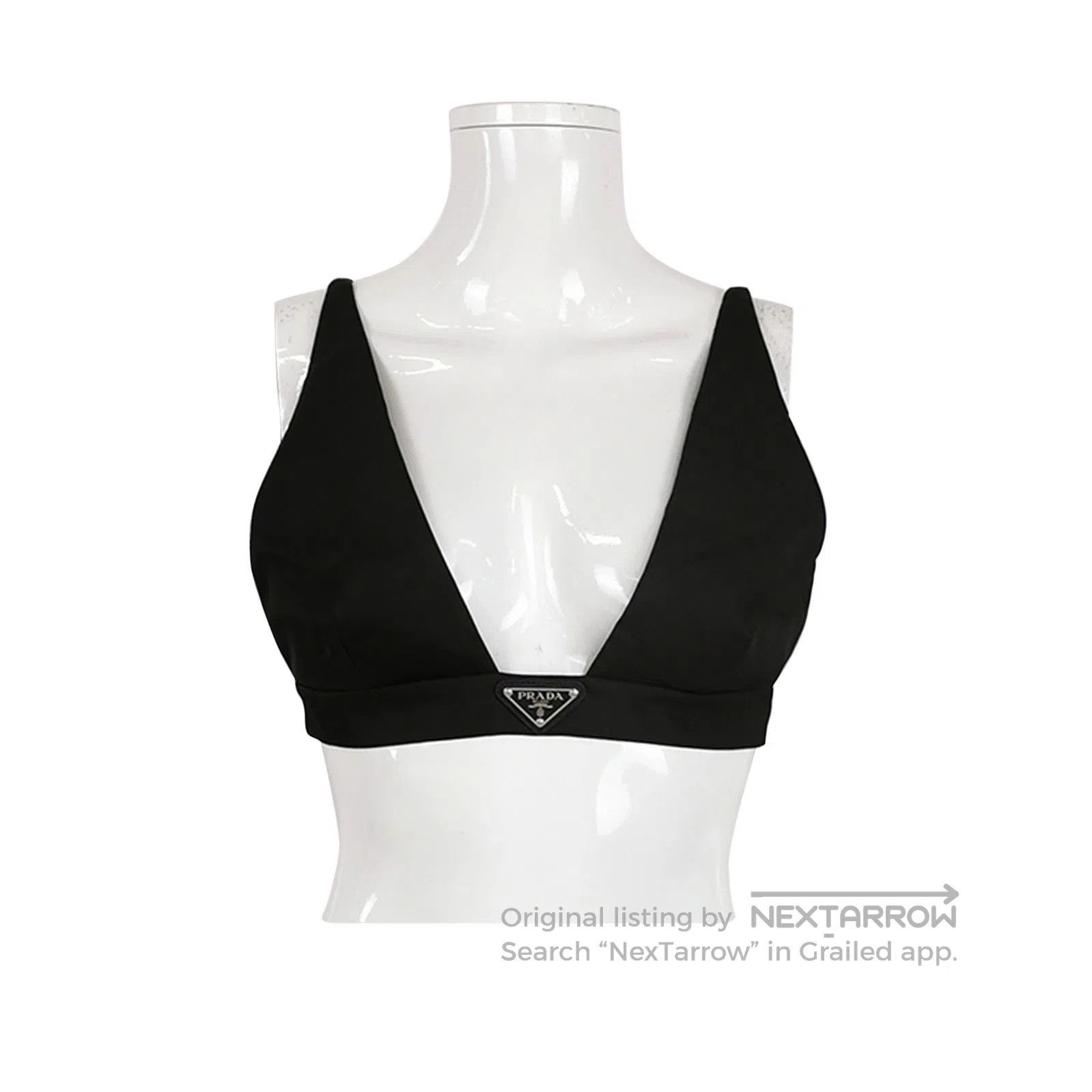 Prada Prada Black Triangle Logo Bralette . Size M / US 6-8 / IT 42-44 - 1 Thumbnail