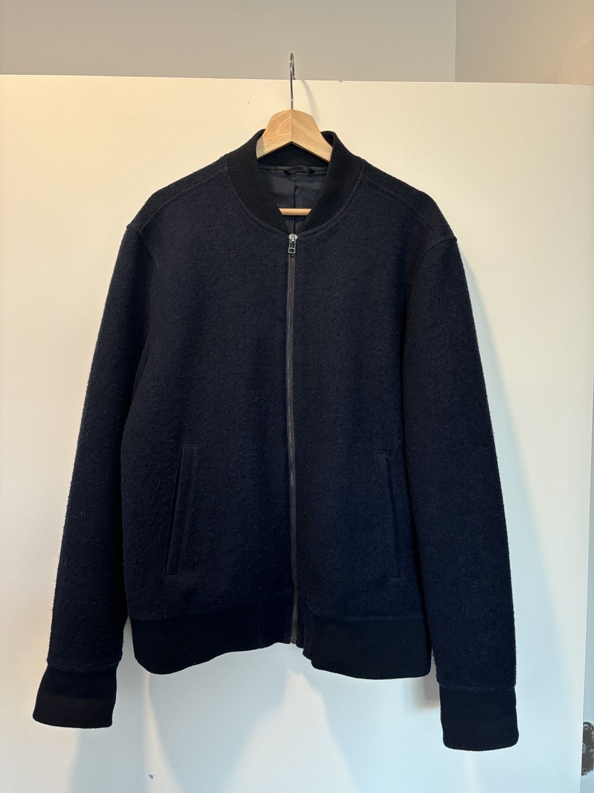 Club Monaco Club Monaco Bomber Jacket L Navy Blue - Boiled Wool Size US L / EU 52-54 / 3 - 1 Thumbnail