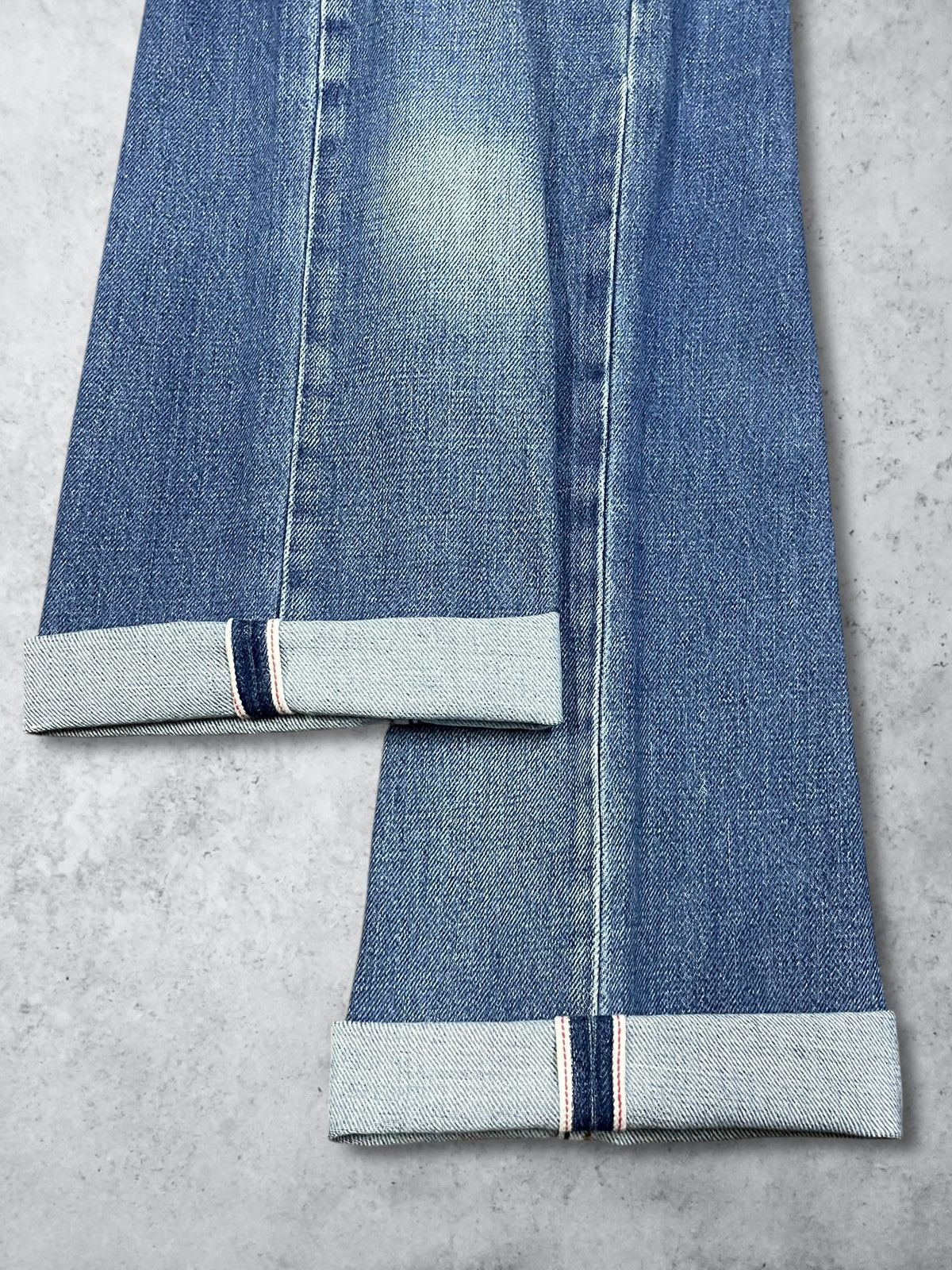 A.P.C. Vintage A.P.C Selvedge Button Fly Straight Frayed Blue Jeans Size 27" / US 4 / IT 40 - 8 Thumbnail