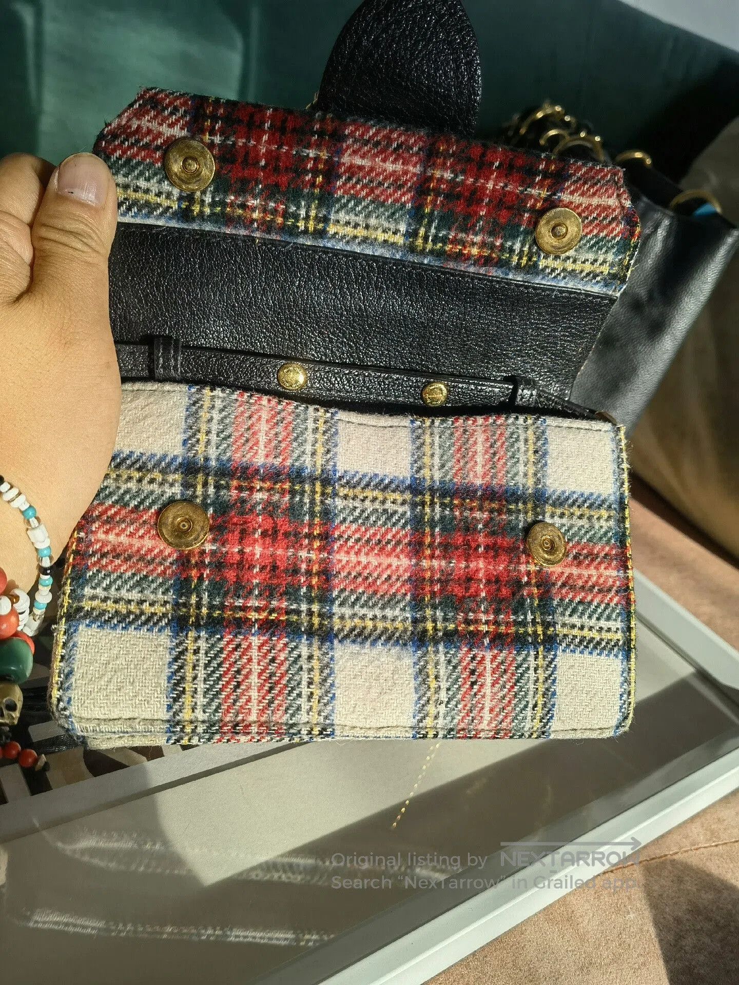 Miu Miu Miu Miu Plaid Crystal Shoulder Bag. Size ONE SIZE - 5 Thumbnail