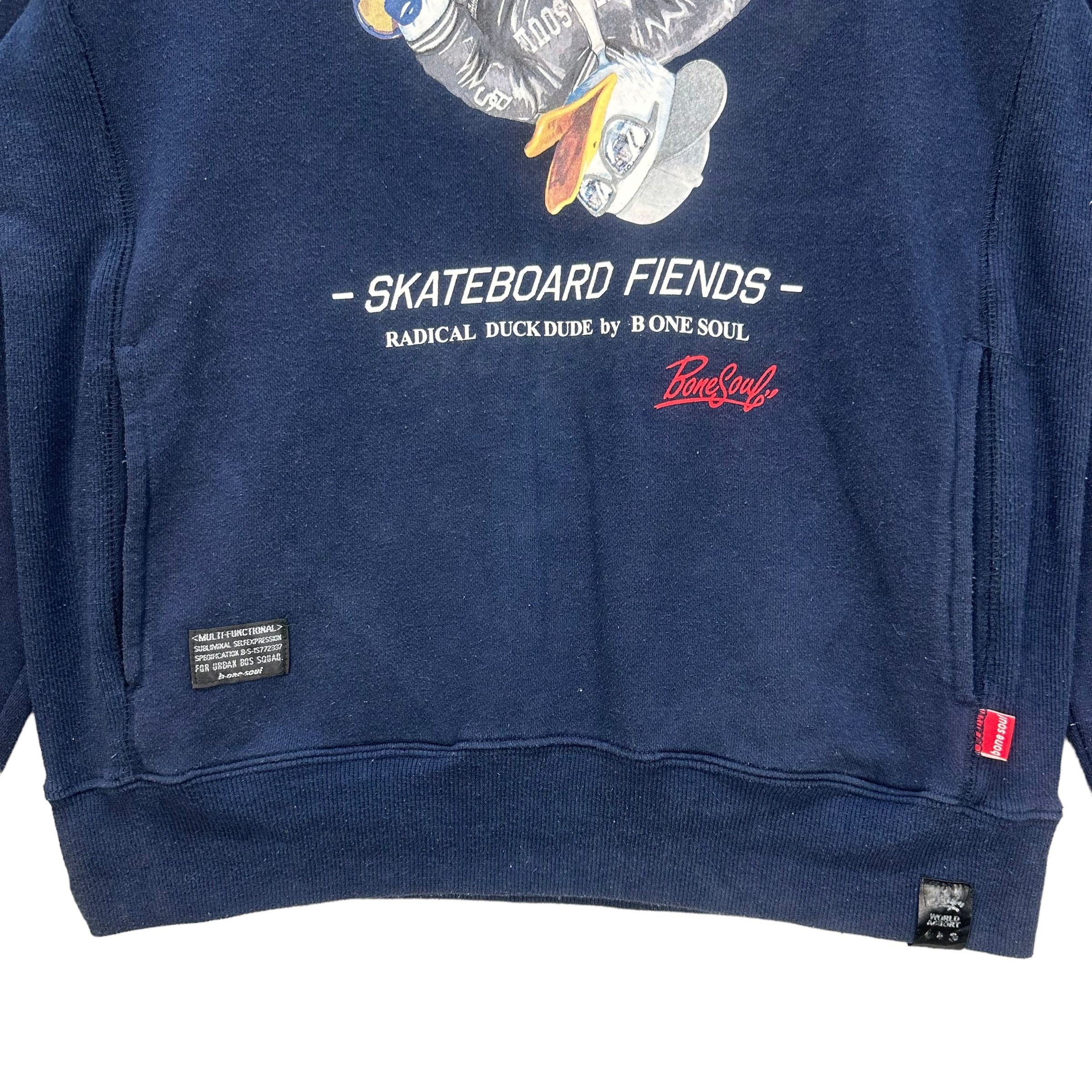 Vintage B ONE SOUL DUCK DUDE SKATEBOARD GRAPHIC HOODIES #8710-022 Size US M / EU 48-50 / 2 - 4 Thumbnail