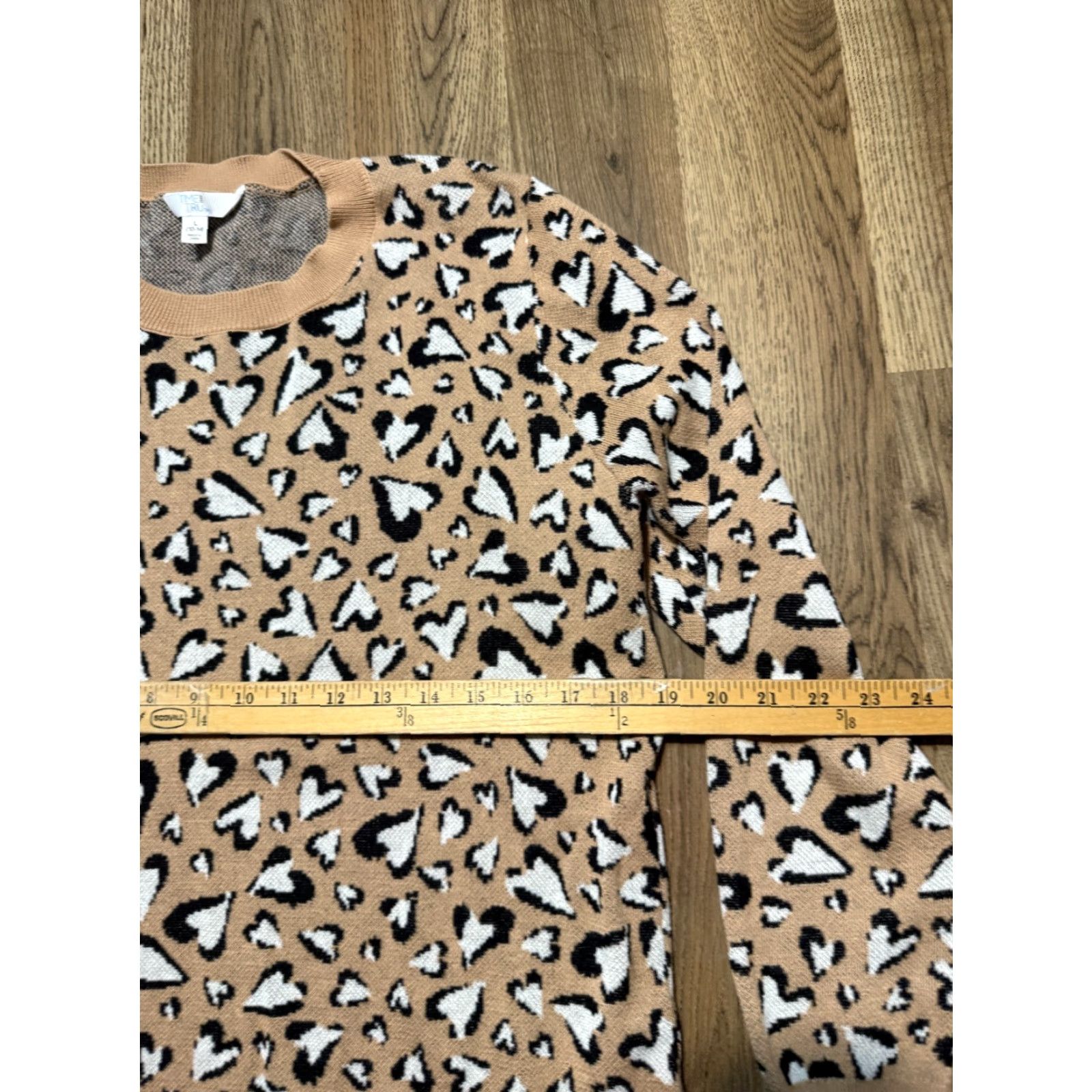 Vintage Time & Tru Sweater Women Large Brown White Black Pullover Crewneck Womens Size L / US 10 / IT 46 - 6 Thumbnail
