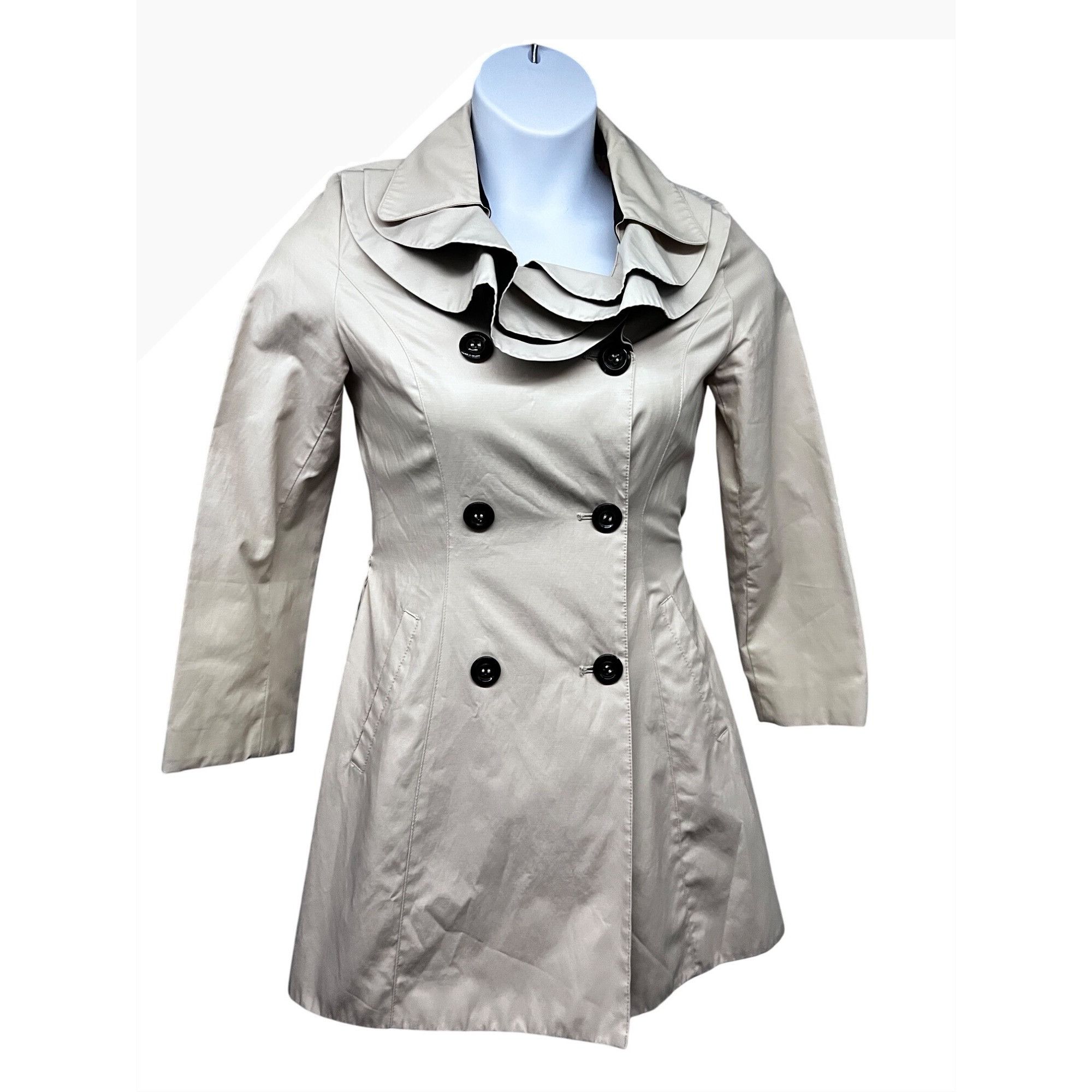 Betsey Johnson Betsey Johnson Beige Double Breasted Belted Lined Trench Coa Size S / US 4 / IT 40 - 2 Thumbnail