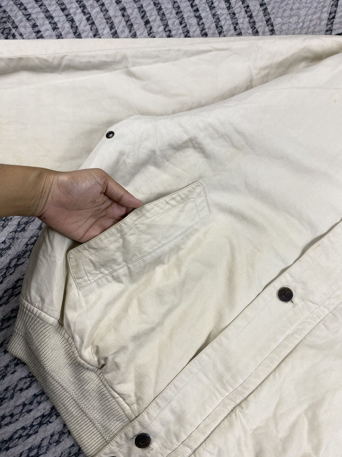 Trussardi Vintage Trussardi Cream Zipper Bomber Jacket Size US XL / EU 56 / 4 - 7 Thumbnail