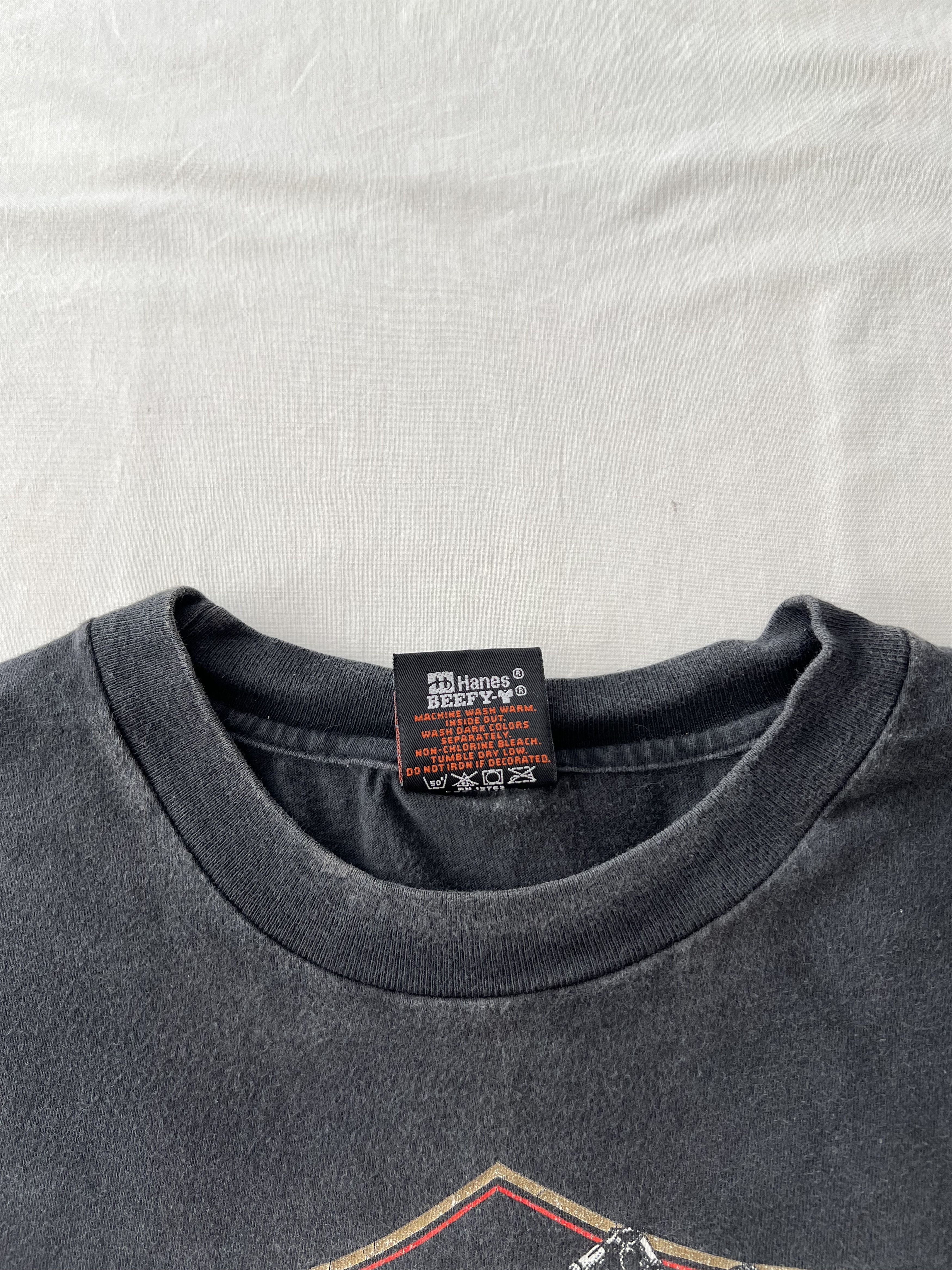 Harley Davidson Vintage 90s Harley Davidson 1958 Panhead Florida Black Tee Size US XL / EU 56 / 4 - 16 Thumbnail