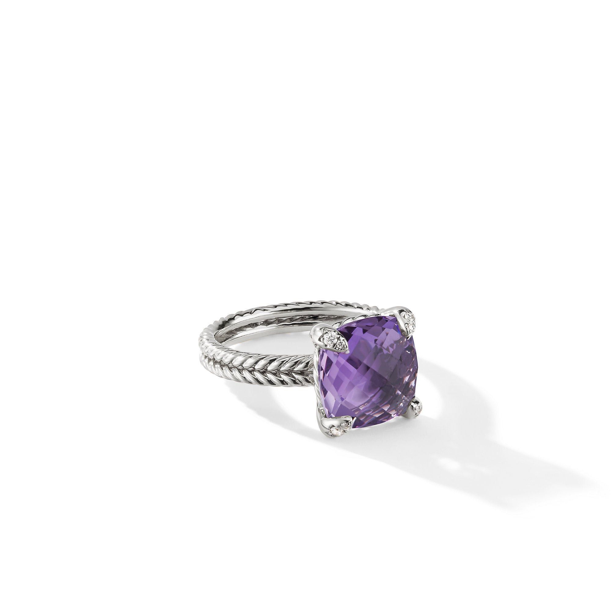 David Yurman o1w1db10325 Chatelaine Ring in Sterling Silver Amethyst Size ONE SIZE - 1 Thumbnail