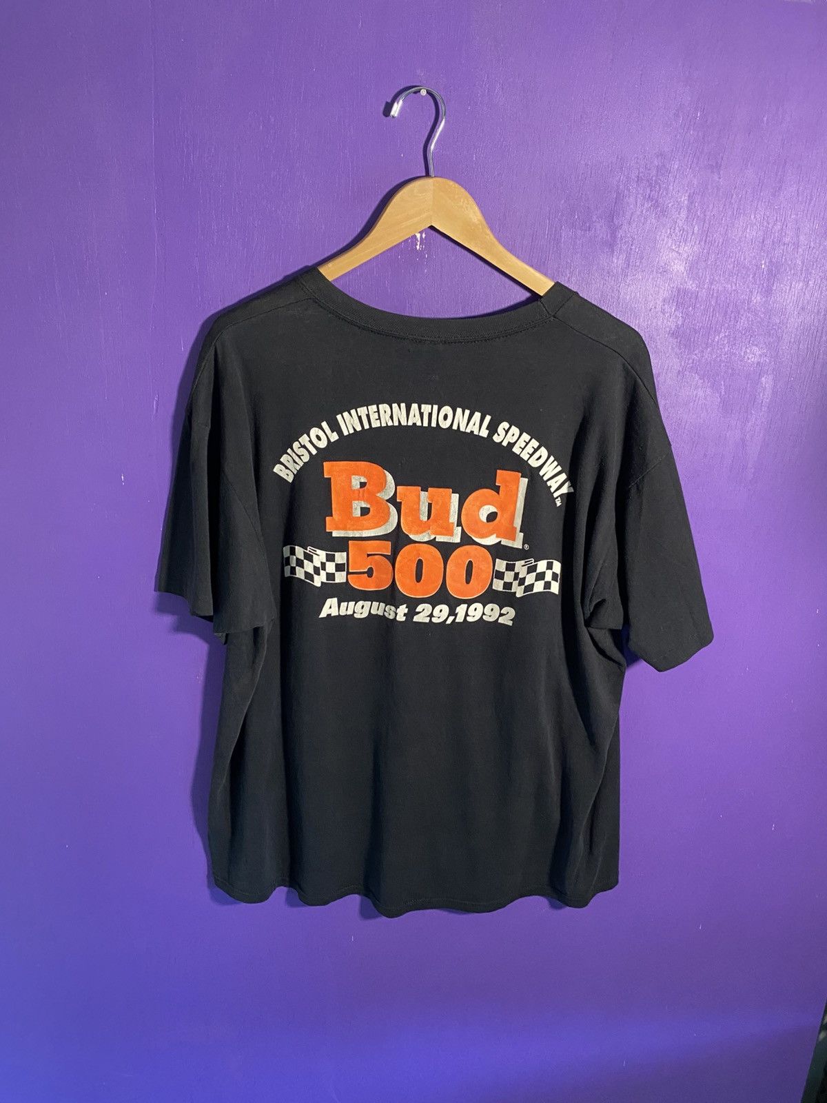 NASCAR Vintage 1992 Bristol speedway Bud 500 racing tee Size US XL / EU 56 / 4 - 2 Thumbnail