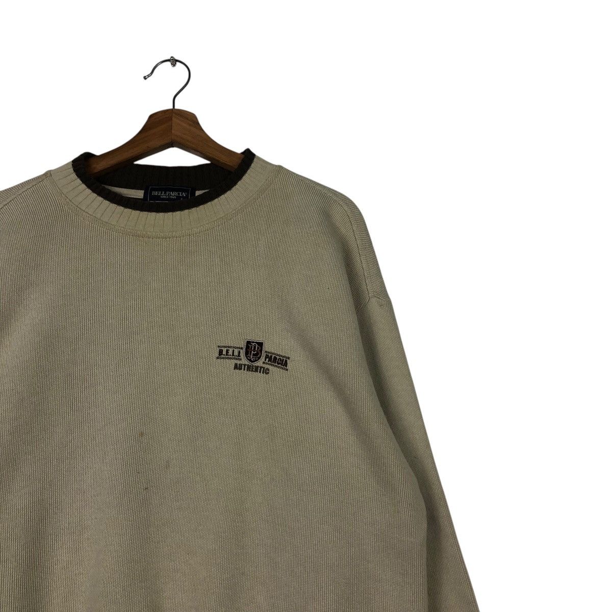 Japanese Brand Bell Parcia Collegiate Crest Crewneck Faded Olive Brown Size US L / EU 52-54 / 3 - 7 Thumbnail