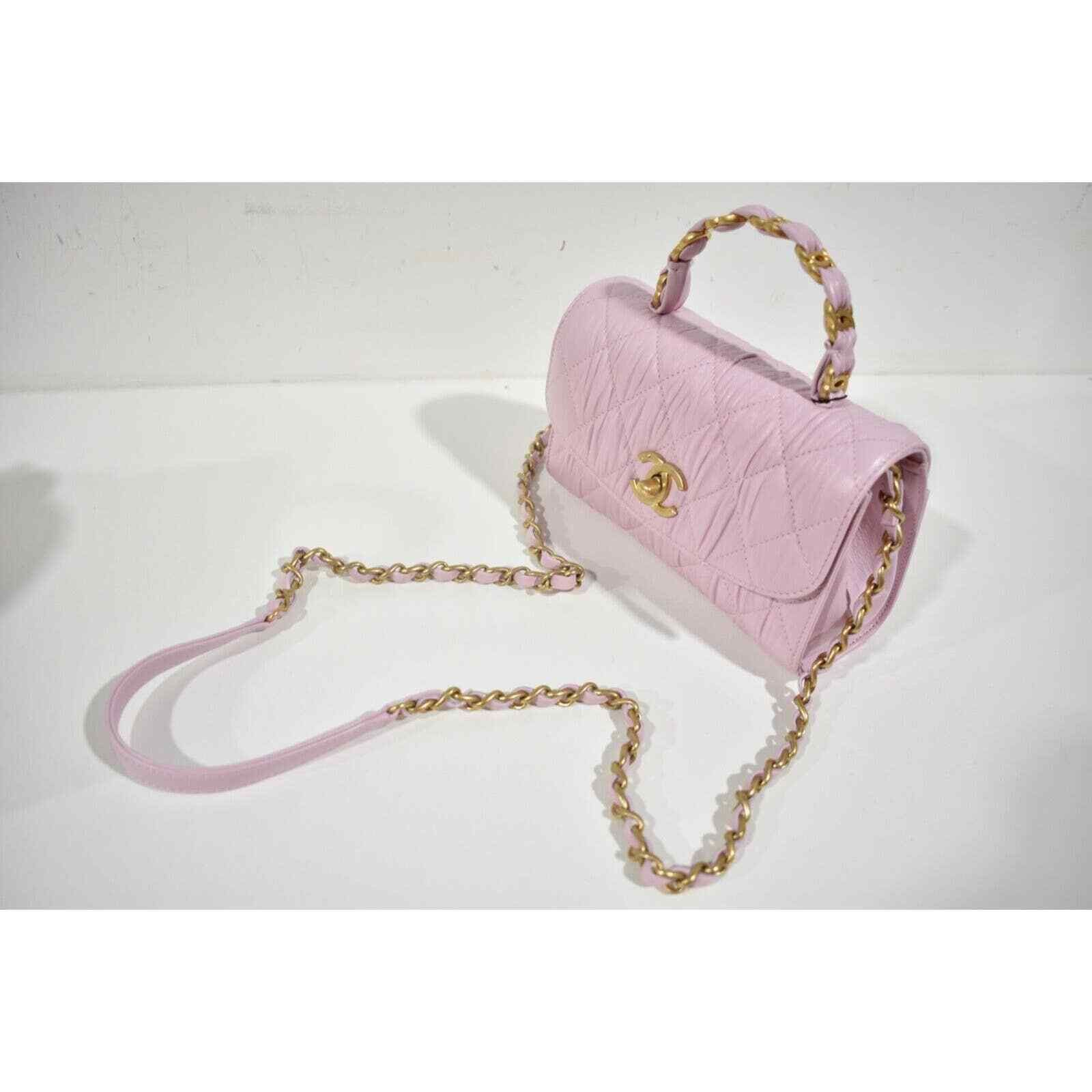 Chanel Chanel Mini Flap Top Handle Gold Chain Quilted Crossbody Bag Size ONE SIZE - 5 Thumbnail