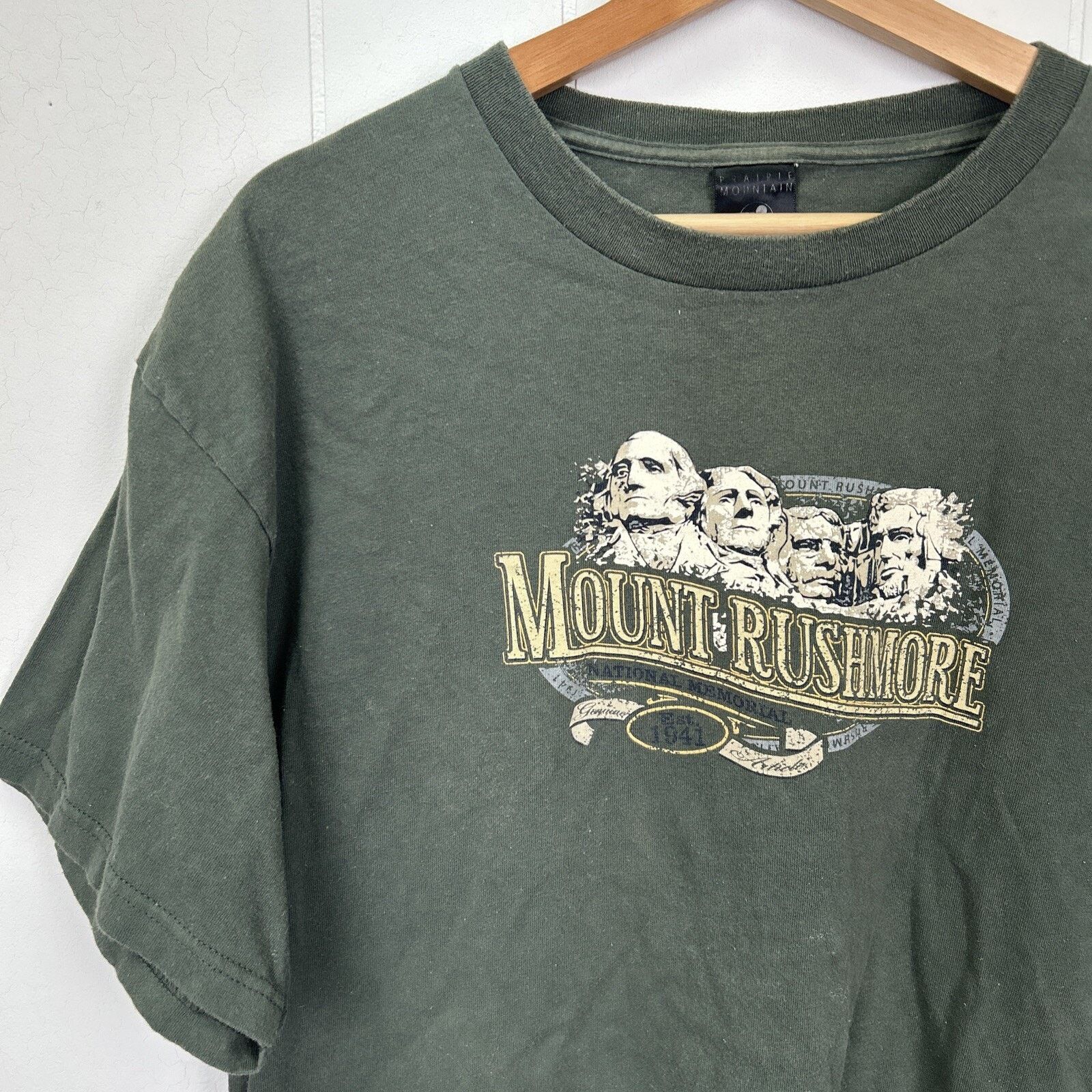 Vintage Mount Rushmore Vintage Souvenir Green T-Shirt Large Size US L / EU 52-54 / 3 - 2 Thumbnail