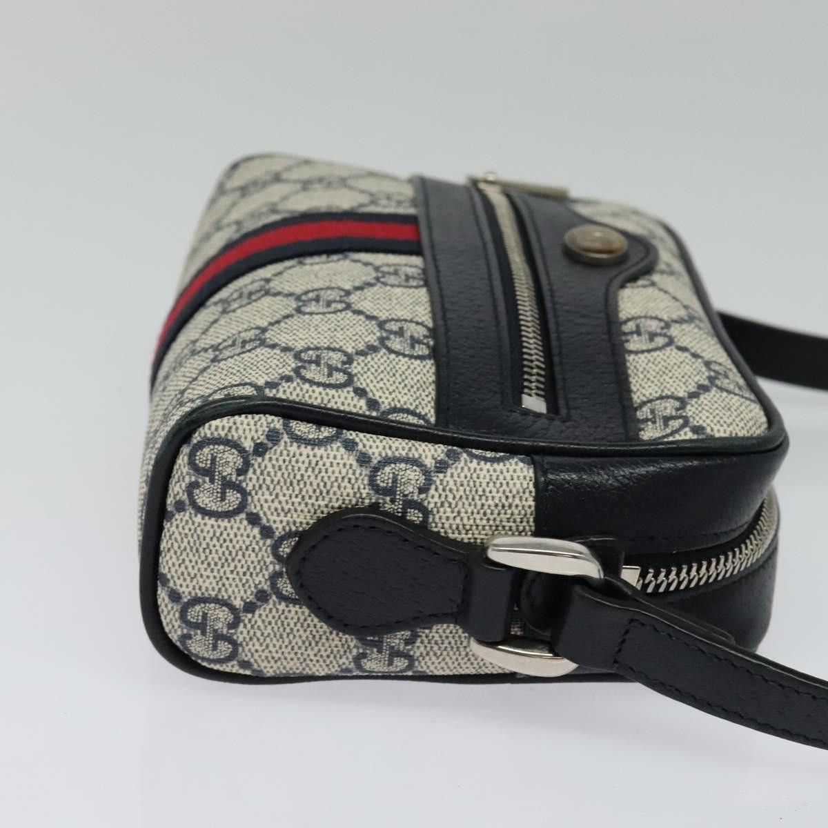 Gucci GUCCI GG Supreme Sherry Line Shoulder Bag Pvc Navy Red Size ONE SIZE - 5 Thumbnail