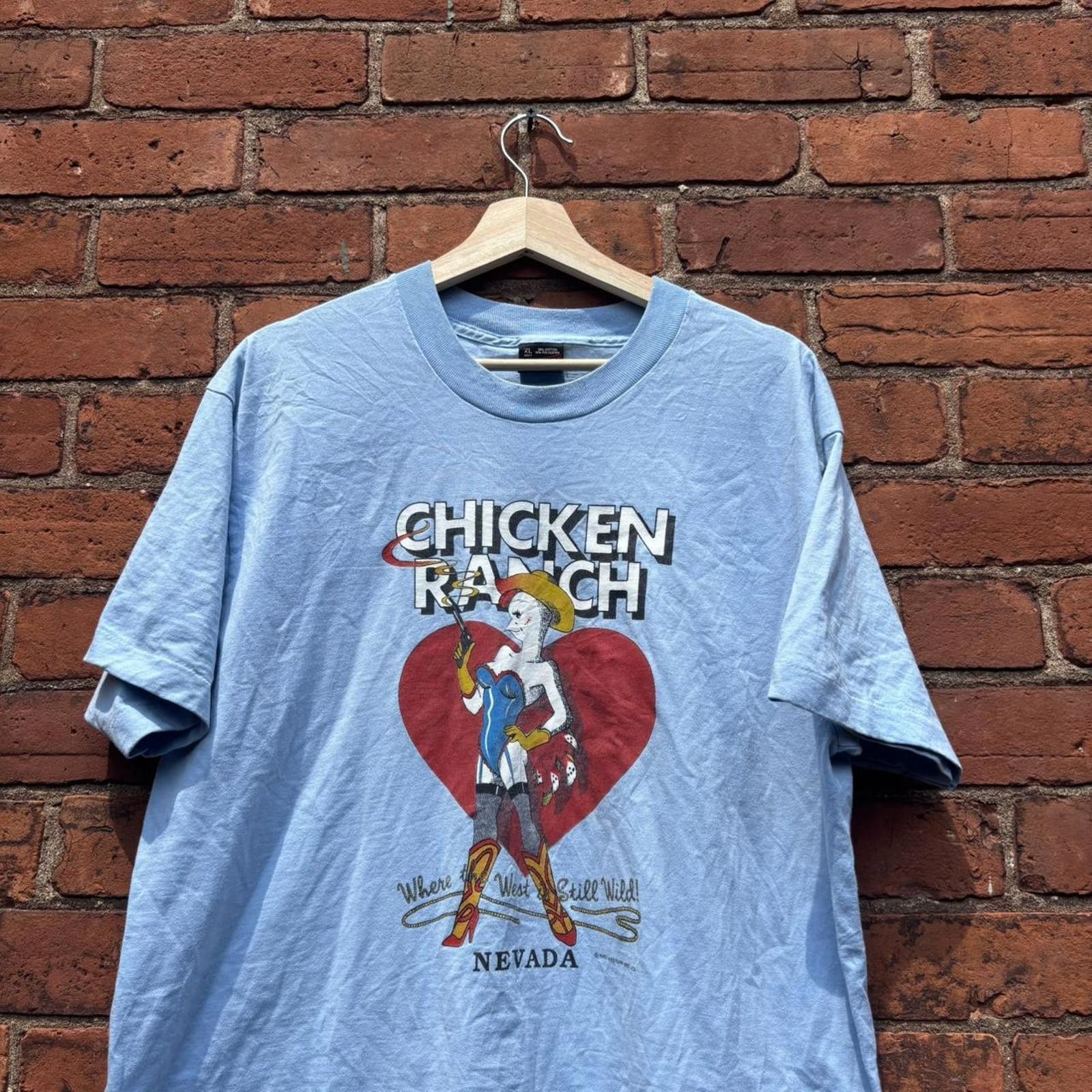 Fruit Of The Loom Vintage chicken ranch Nevada strip club t shirt 80s XL Size US XL / EU 56 / 4 - 3 Thumbnail