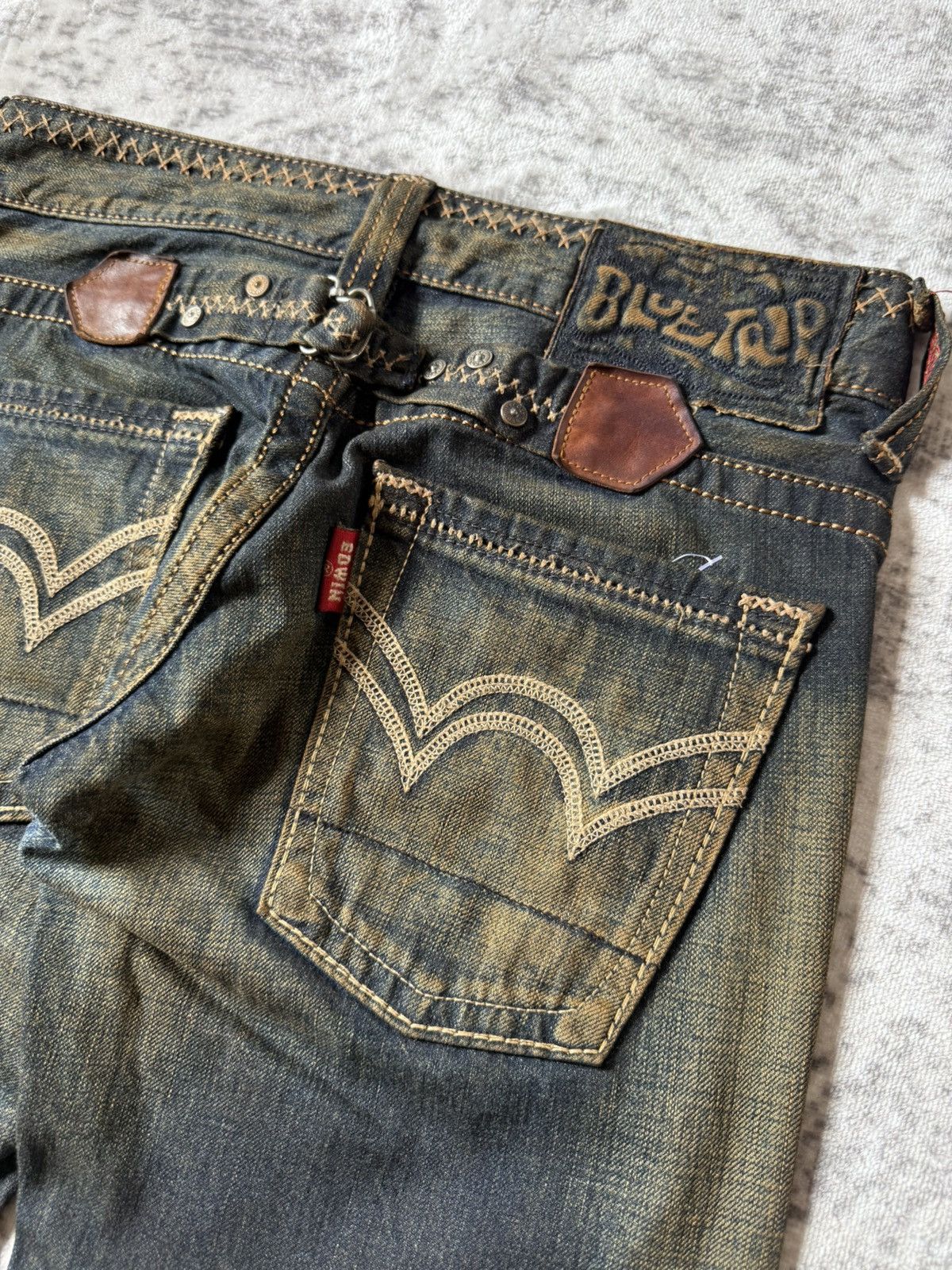 If Six Was Nine Edwin 515 Heavy Mud Washed Over stitch Flared Jeans Size US 28 / EU 44 - 16 Thumbnail