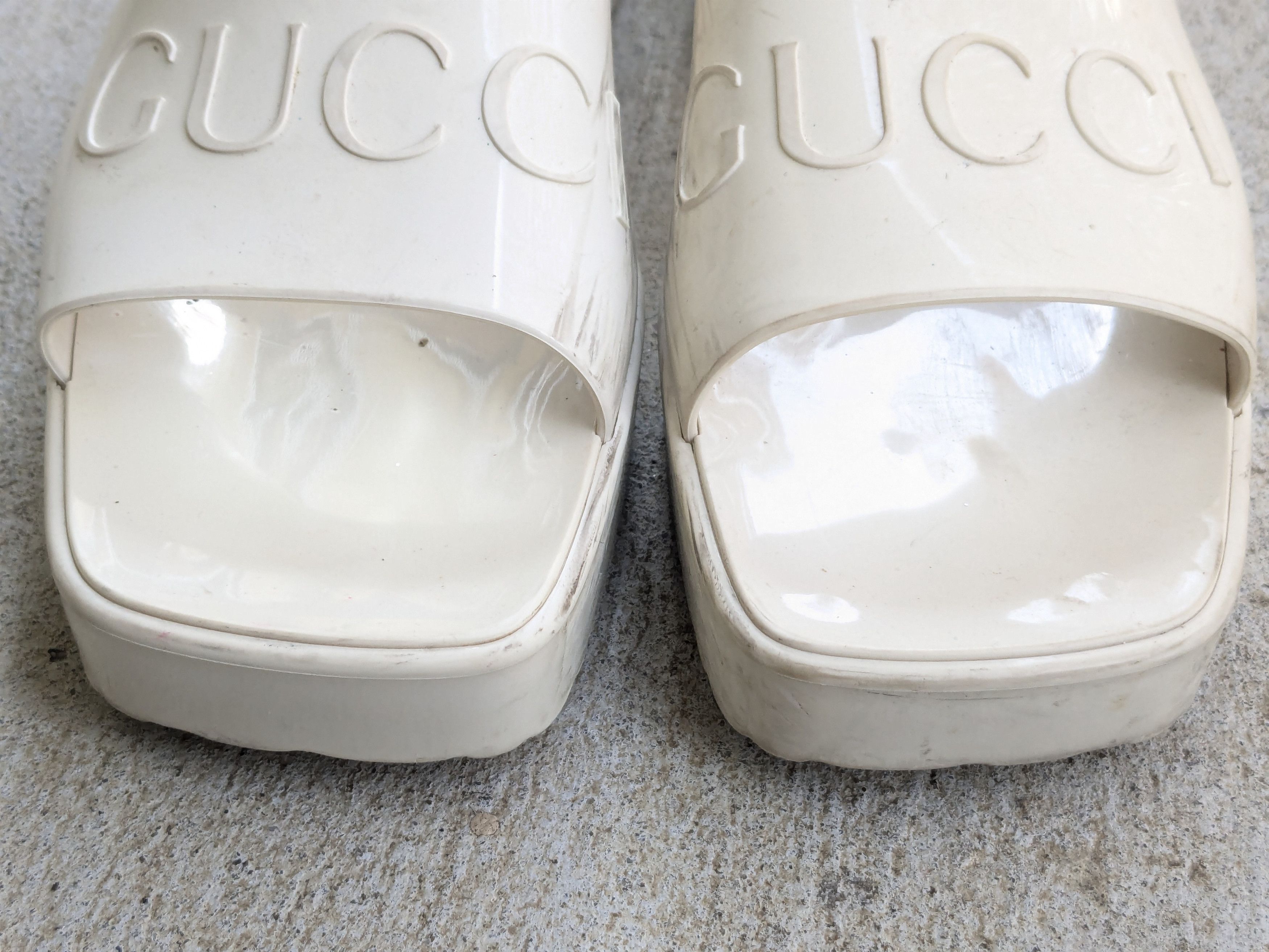 Gucci Gucci Heels Platform Rubber White Block 9 Size US 9 / IT 39 - 2 Thumbnail