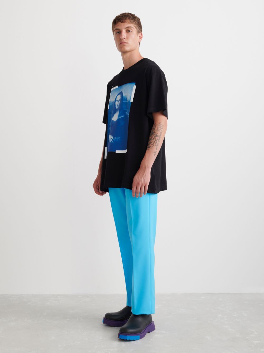 Off-White Black Mona Lisa Logo Oversized T-shirt Size US XXS / EU 40 - 3 Thumbnail