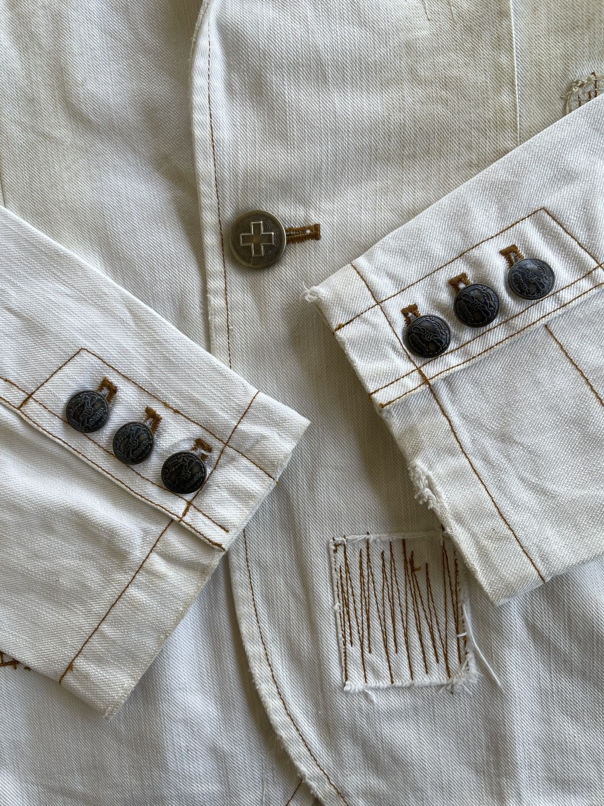 In The Attic Distressed Studs Dirty Pattern Chore Jacket Size US M / EU 48-50 / 2 - 16 Thumbnail