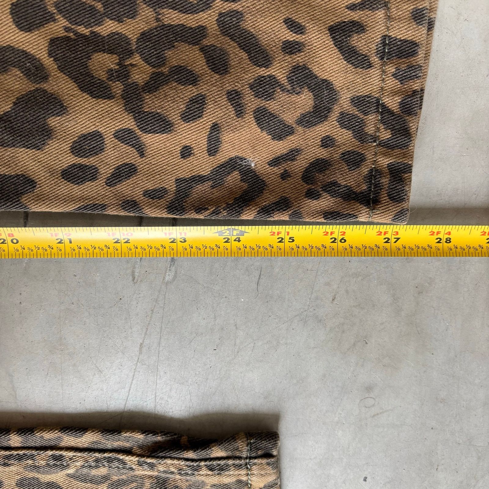 Vintage y2k leopard print baggy flared denim jeans Size US 28 / EU 44 - 4 Thumbnail
