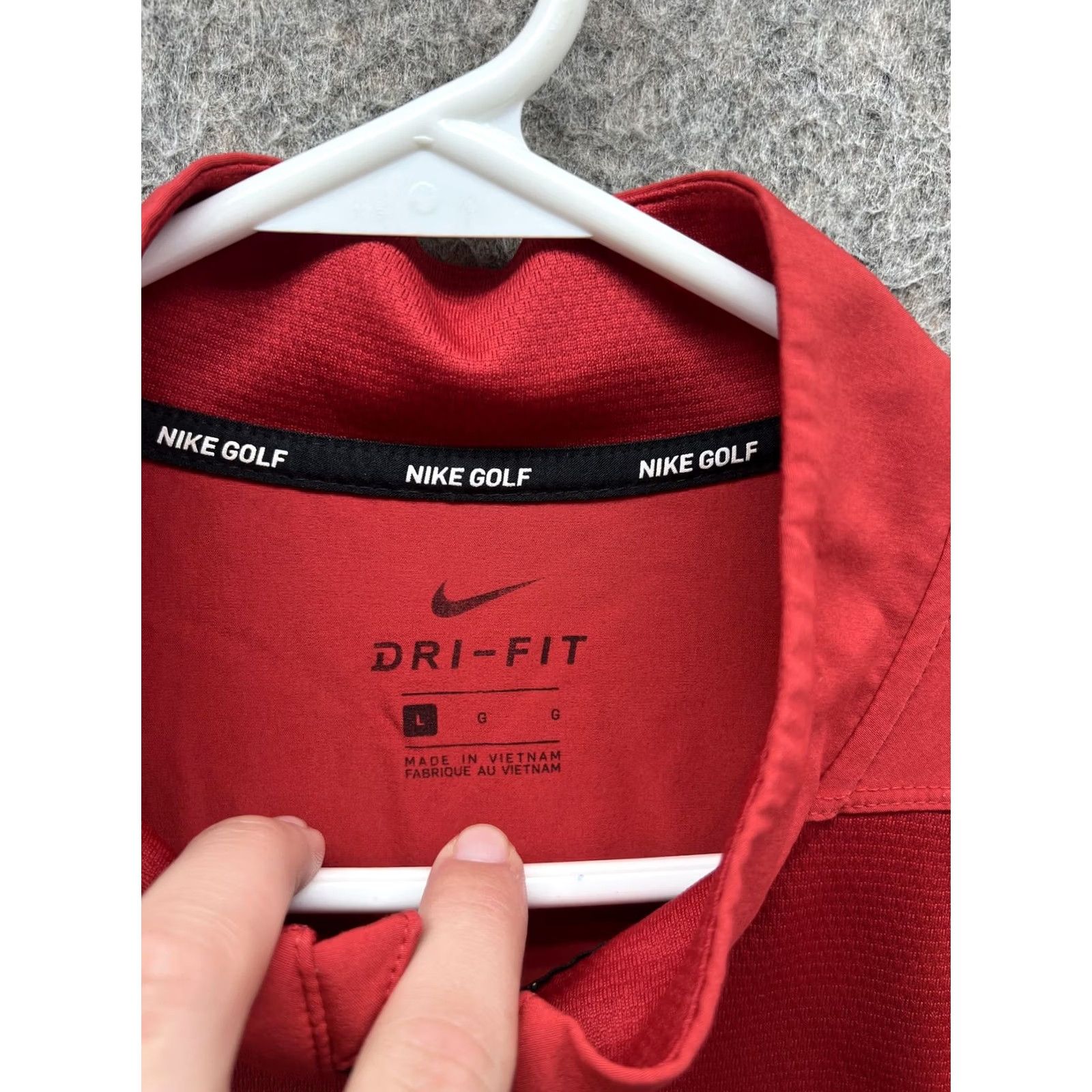 Nike Nike Dri-FIT Pullover Mens Large Red 1/4 Zip Golf Long Sleeve Shirt Top Knit Size US L / EU 52-54 / 3 - 6 Thumbnail